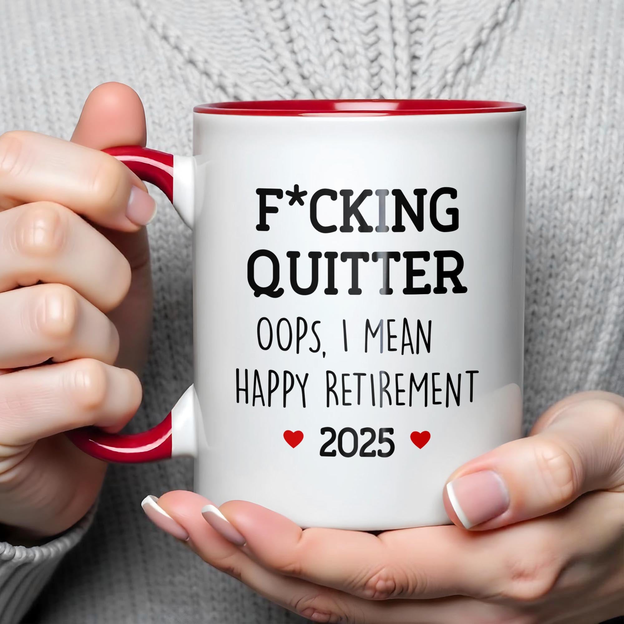Personalized Fcking Quitter Oops I Mean Happy Retirement Accent Mug Funny Retirement Gifts - Image 4