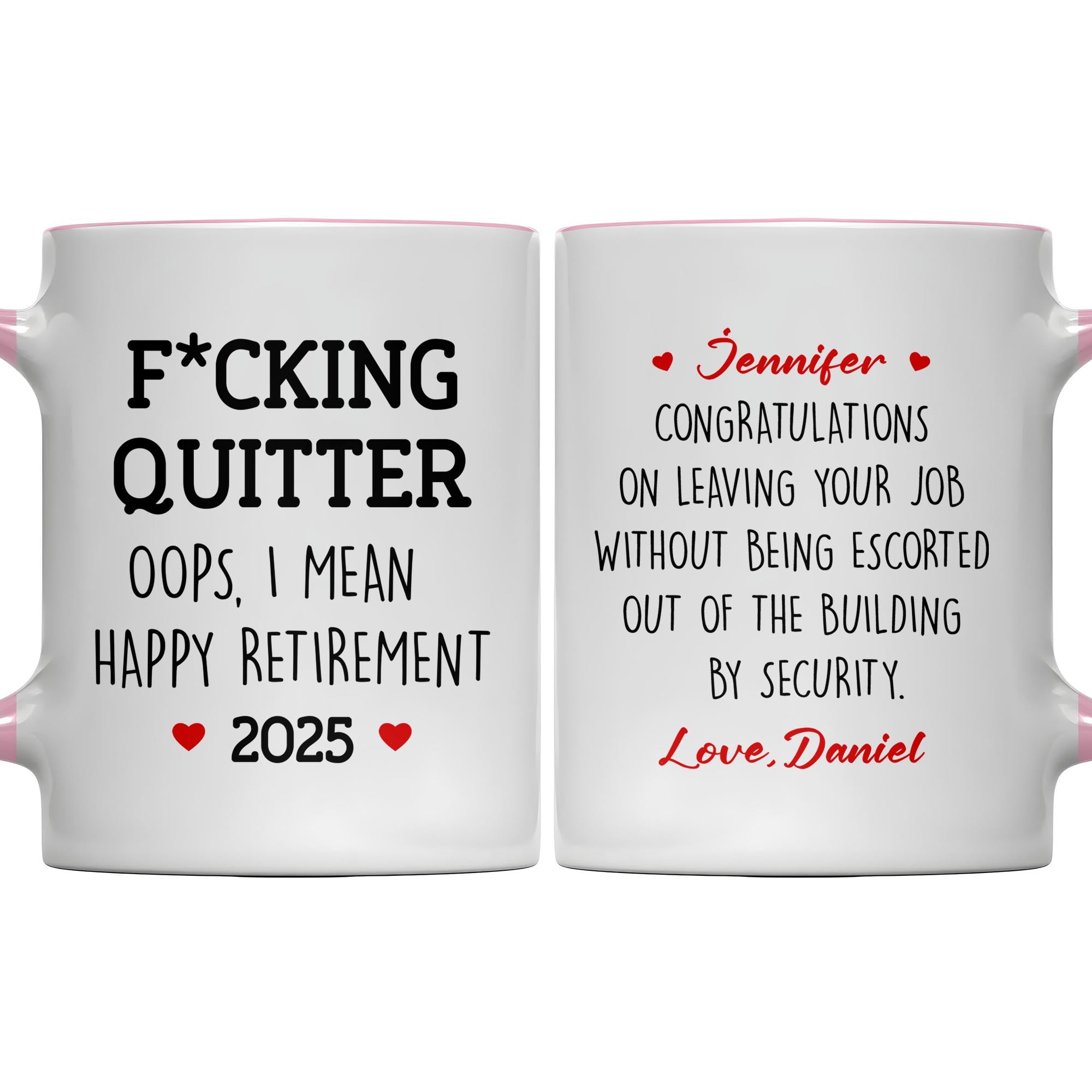Personalized Fcking Quitter Oops I Mean Happy Retirement Accent Mug Funny Retirement Gifts - Image 7