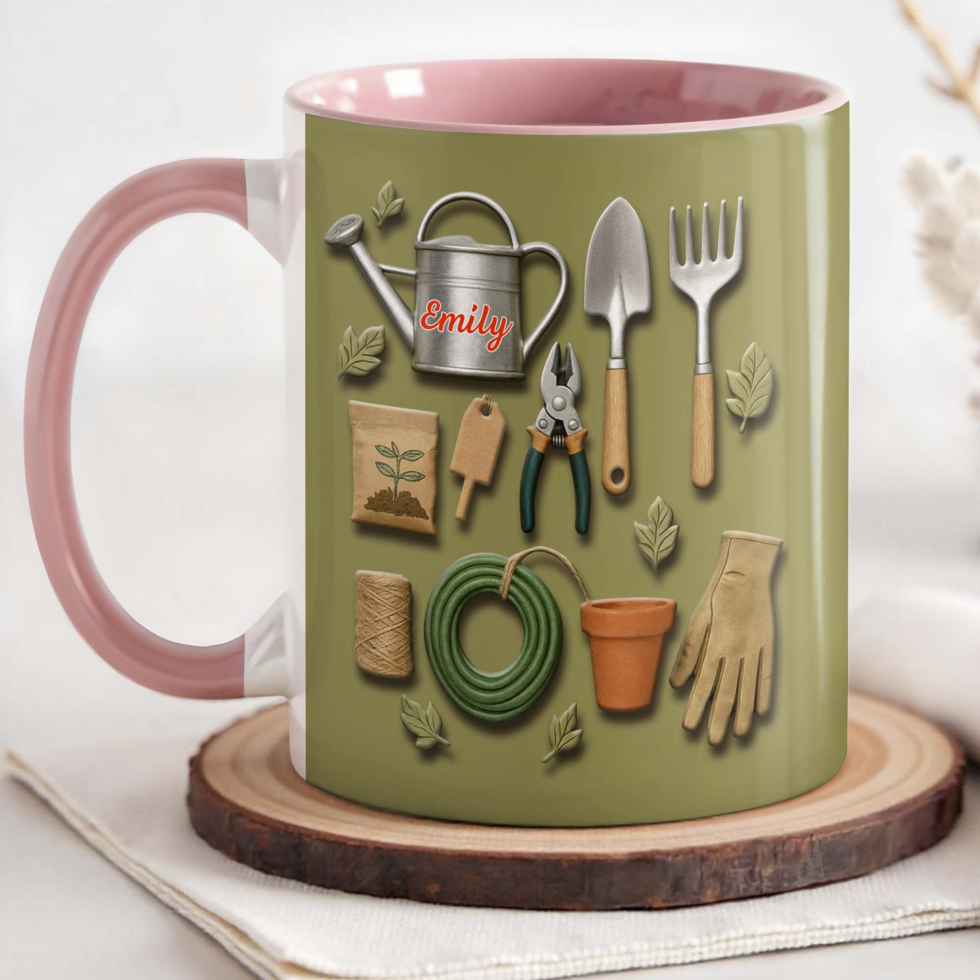 Personalized Featuring Garden Tools Accent Mug Perfect For The Green Thumbed Enthusiast - Image 3
