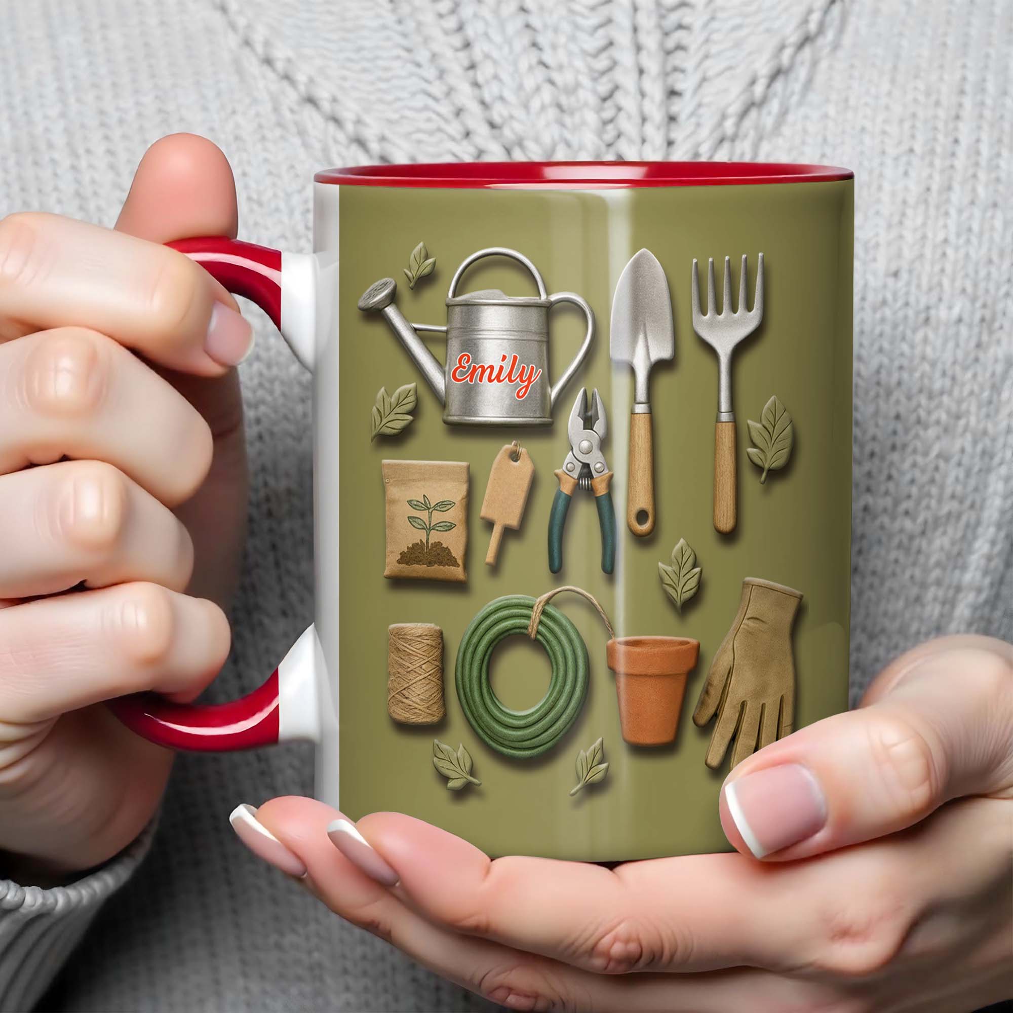 Personalized Featuring Garden Tools Accent Mug Perfect For The Green Thumbed Enthusiast - Image 4