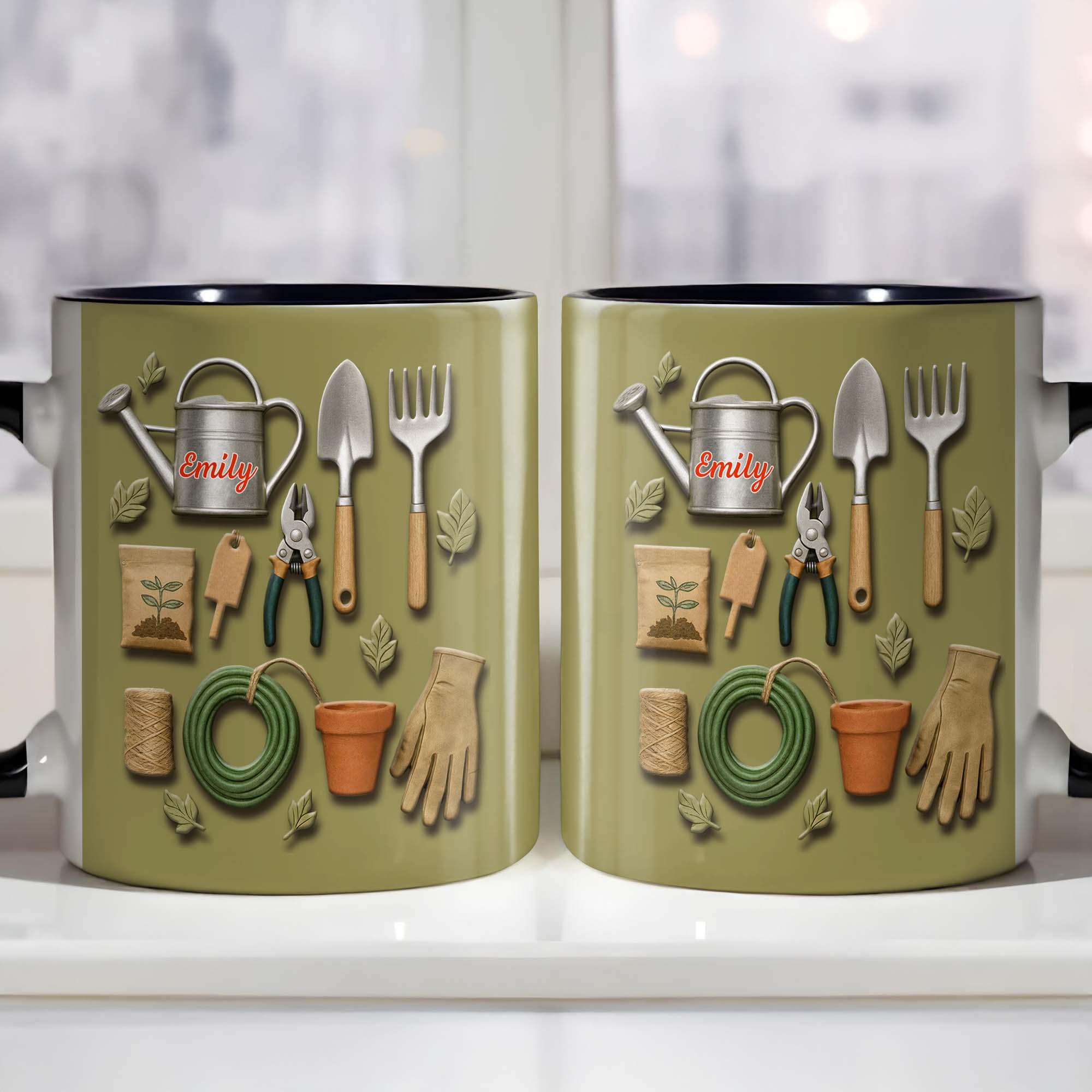 Personalized Featuring Garden Tools Accent Mug Perfect For The Green Thumbed Enthusiast