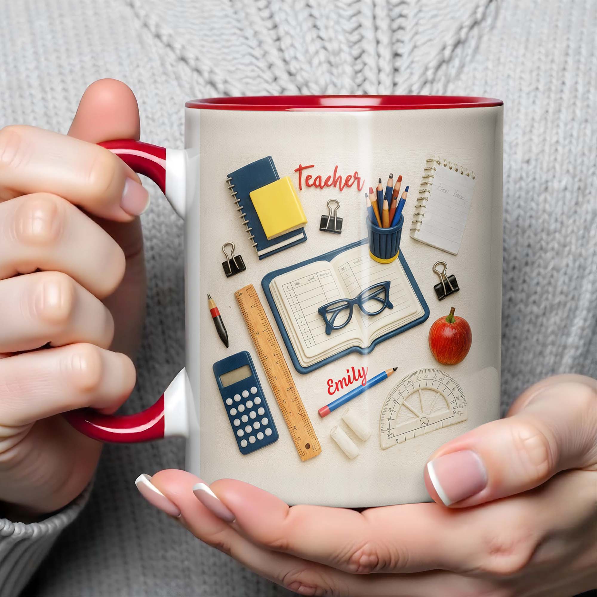 Personalized Featuring School Supply Accent Mug The Perfect Teacher Appreciation Gifts - Image 4