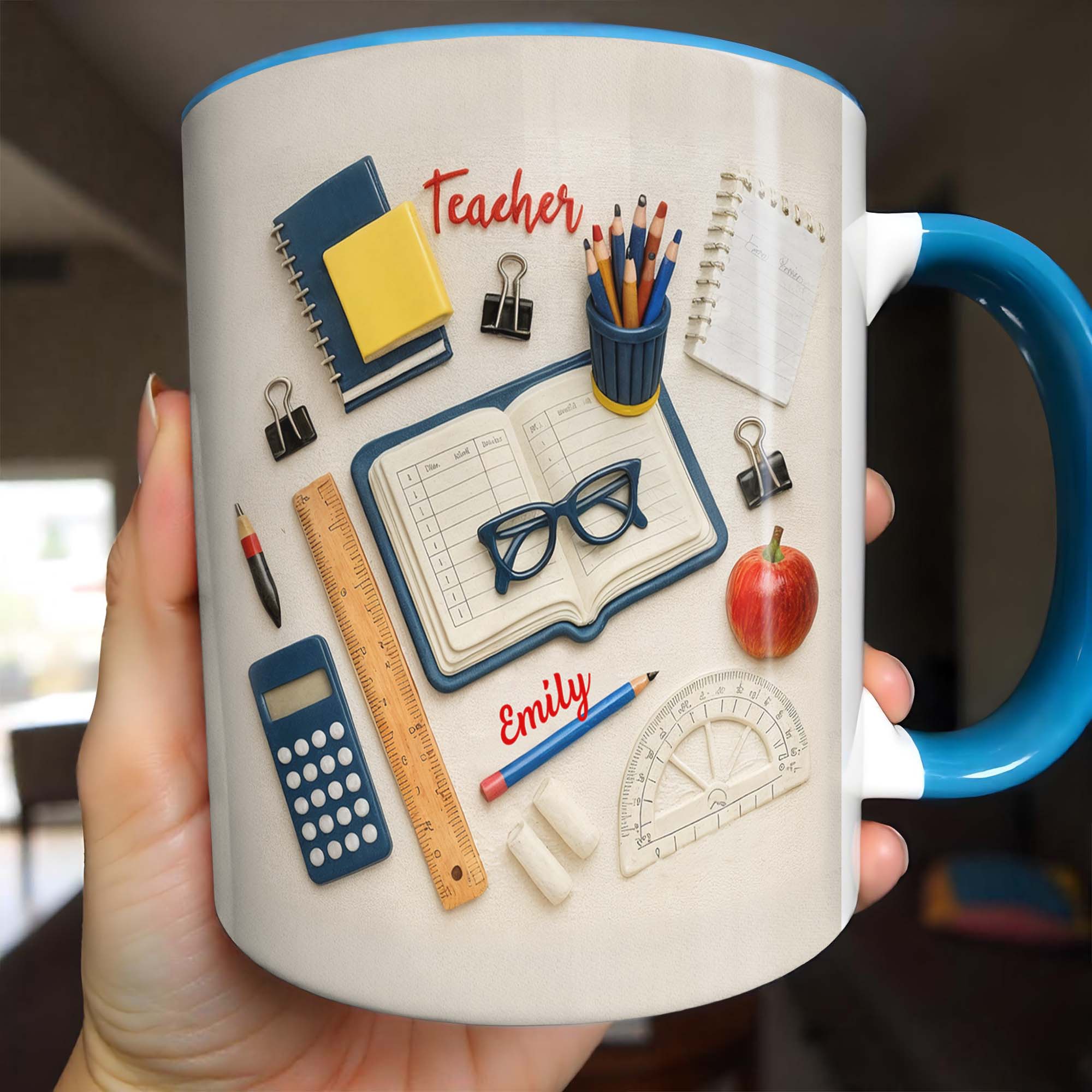 Personalized Featuring School Supply Accent Mug The Perfect Teacher Appreciation Gifts - Image 2