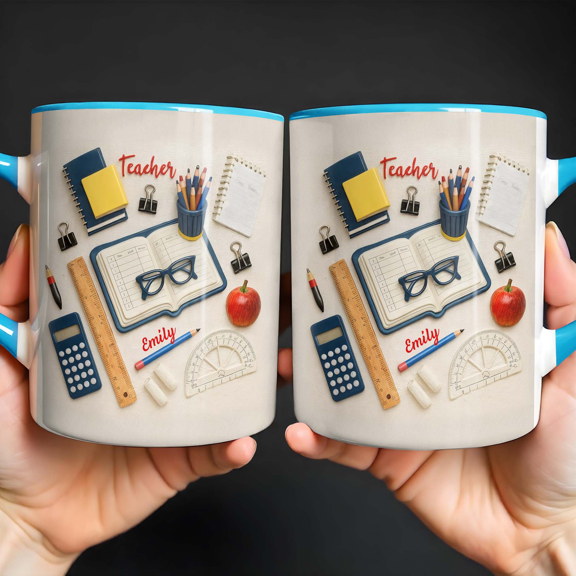 Personalized Featuring School Supply Accent Mug The Perfect Teacher Appreciation Gifts - Image 5
