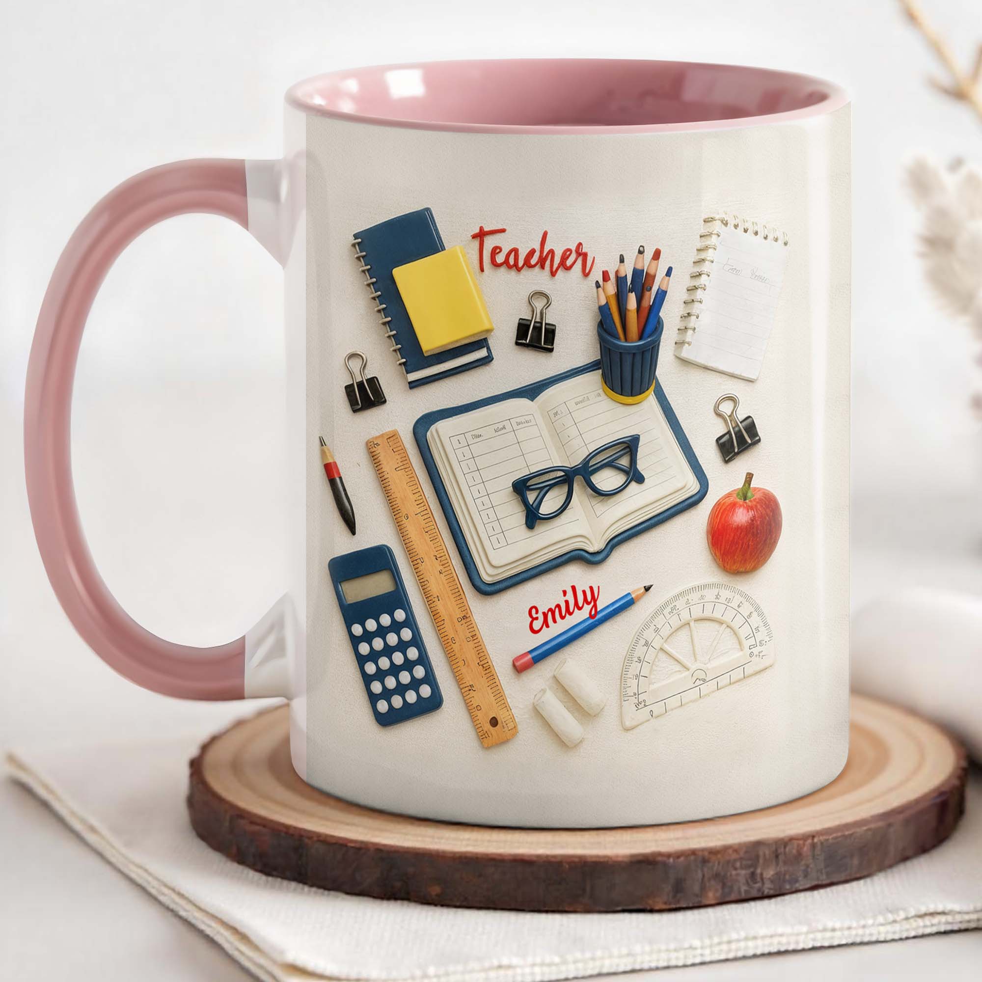 Personalized Featuring School Supply Accent Mug The Perfect Teacher Appreciation Gifts - Image 3