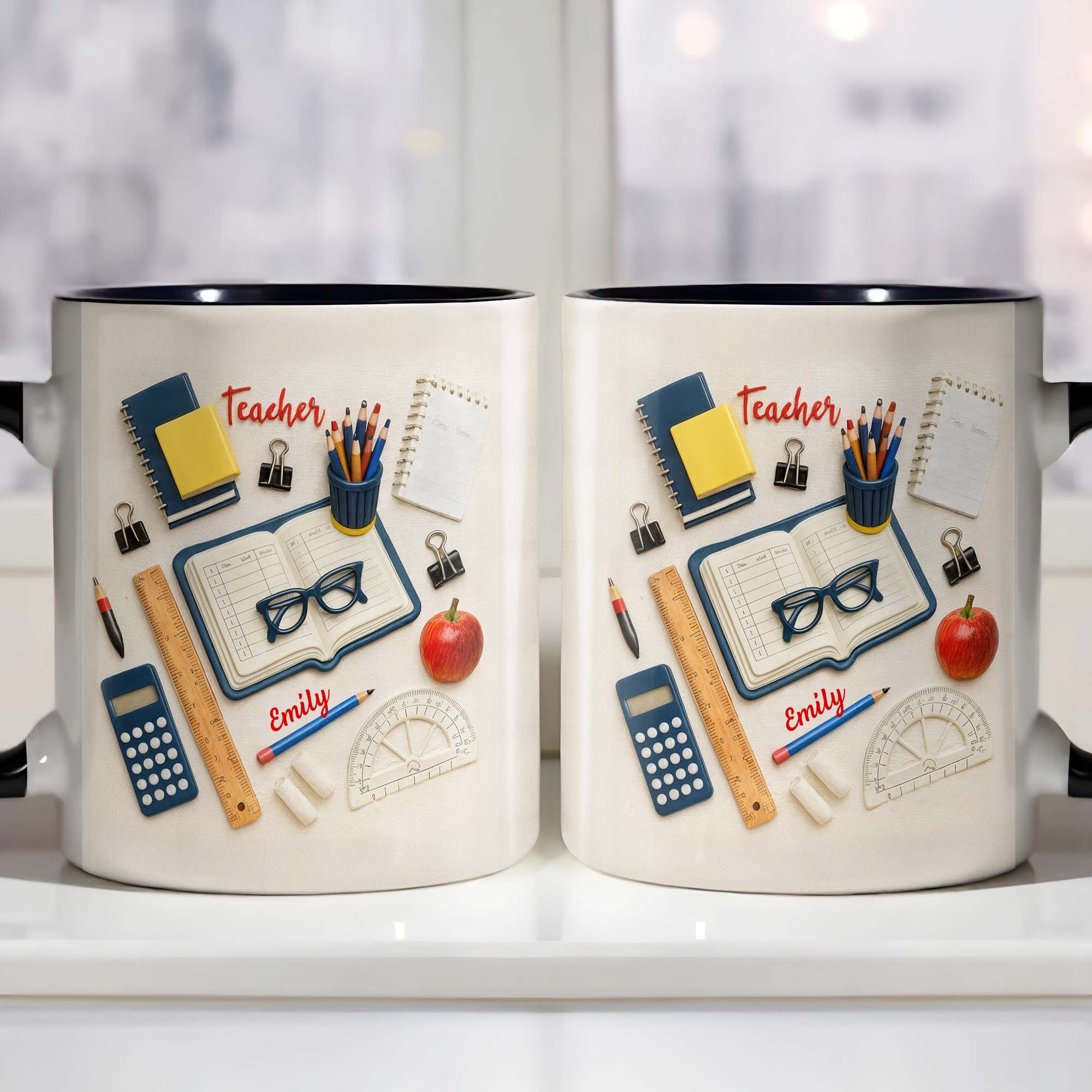 Personalized Featuring School Supply Accent Mug The Perfect Teacher Appreciation Gifts