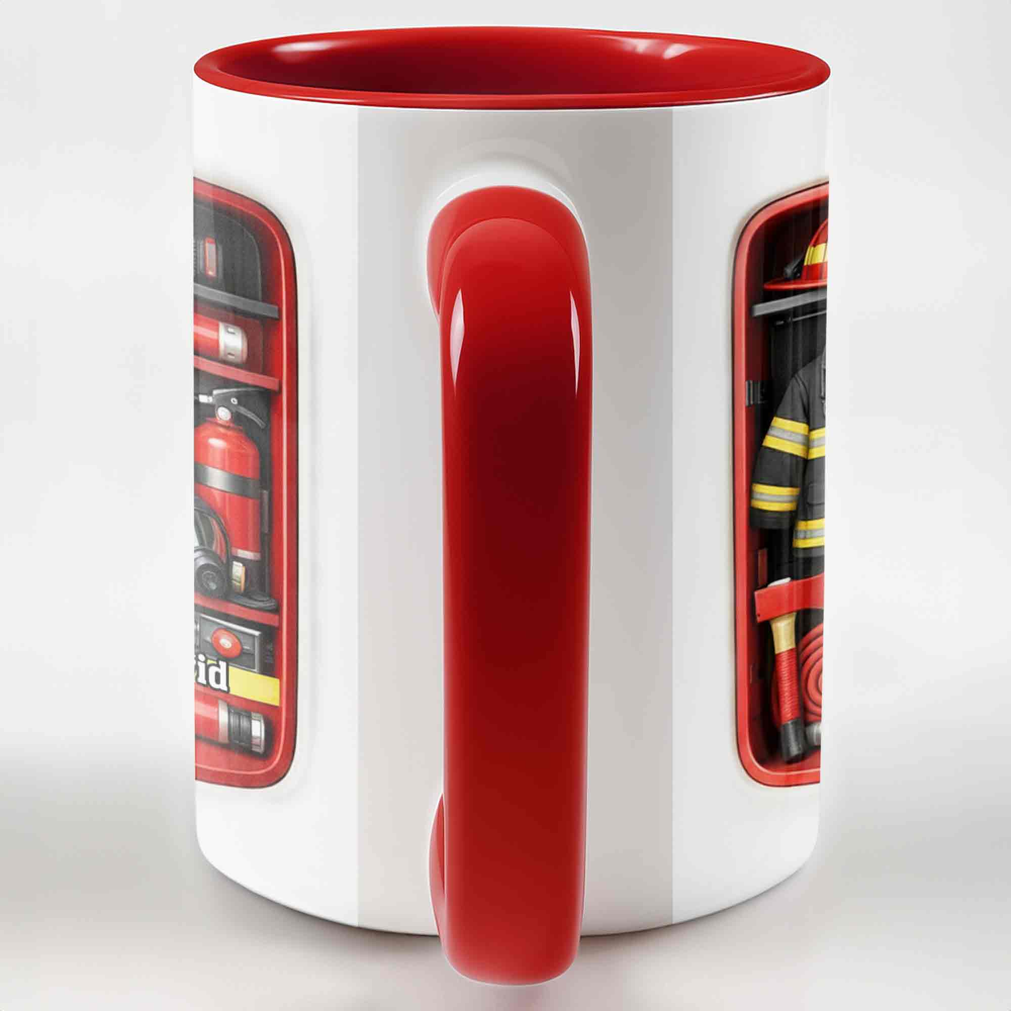 Personalized Firefighter Gear Locker With Helmet And Axe Accent Mug Present For Fireman - Image 5