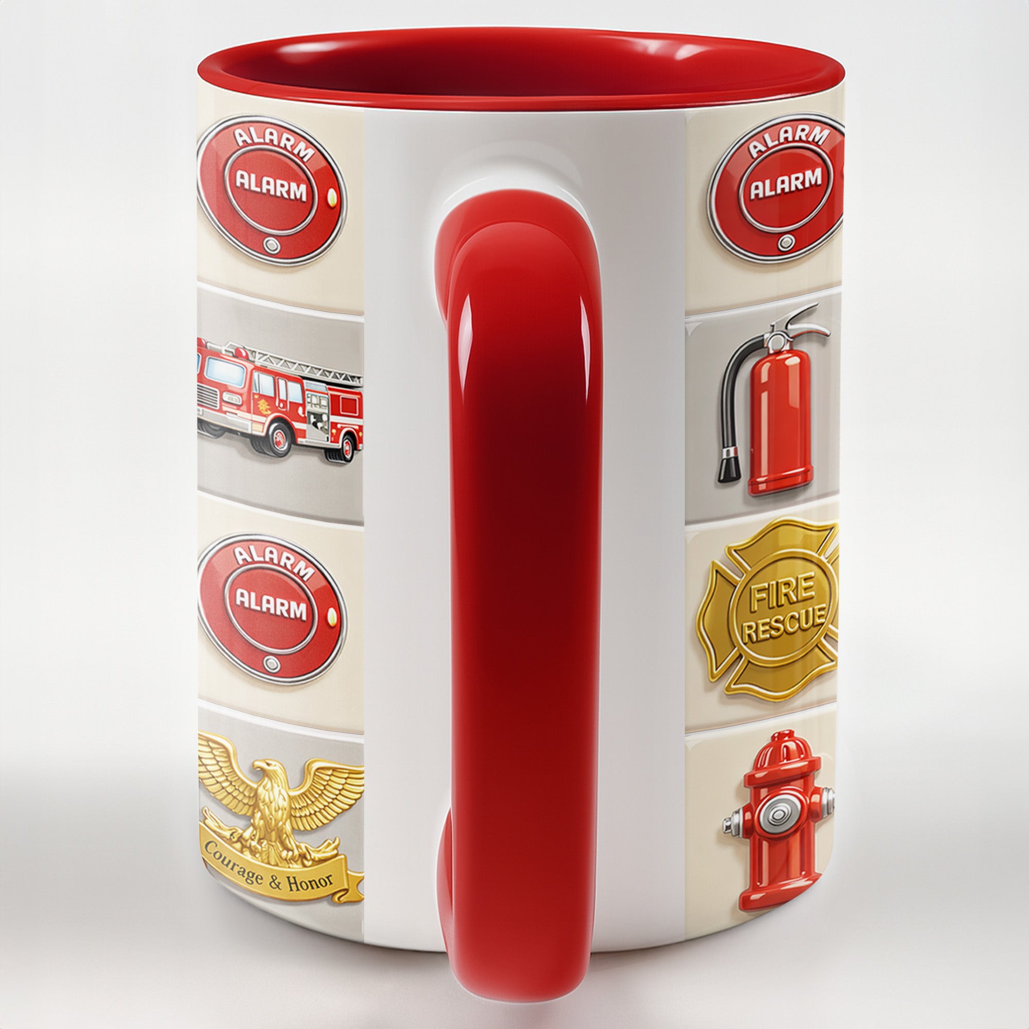 Personalized Firefighter Themed Accent Mug American Flag Coffee Cup Gifts For Fireman - Image 5