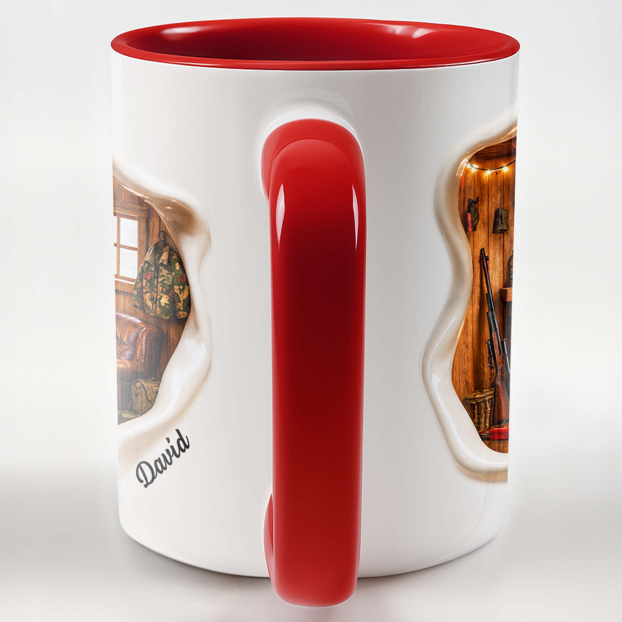 Personalized Fireplace And Deer Head Accent Mug Best Gifts For Deer Hunter - Image 7