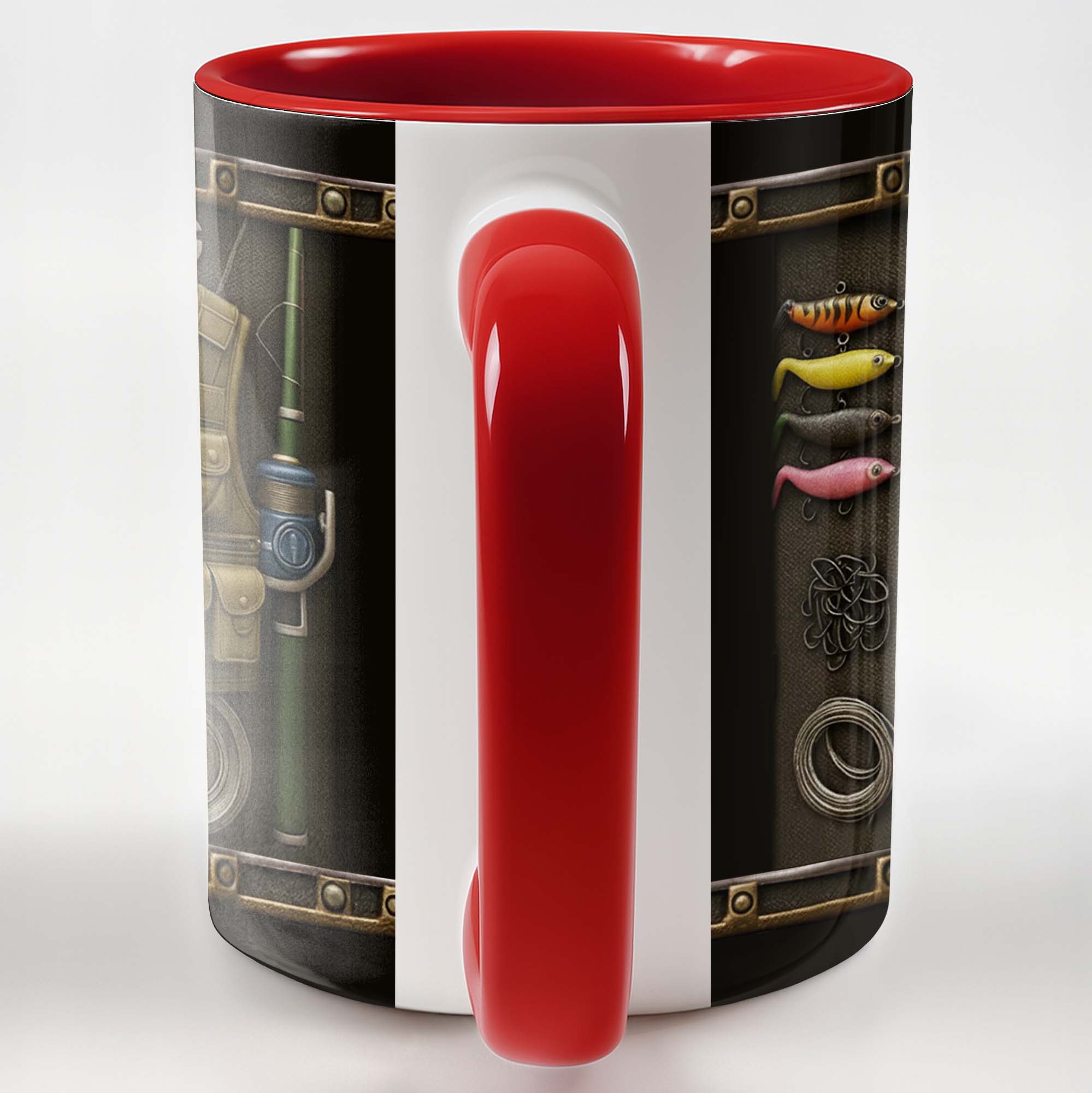 Personalized Fishing Themed Design With Vest and Lures Accent Mug Gifts For Fisherman - Image 6