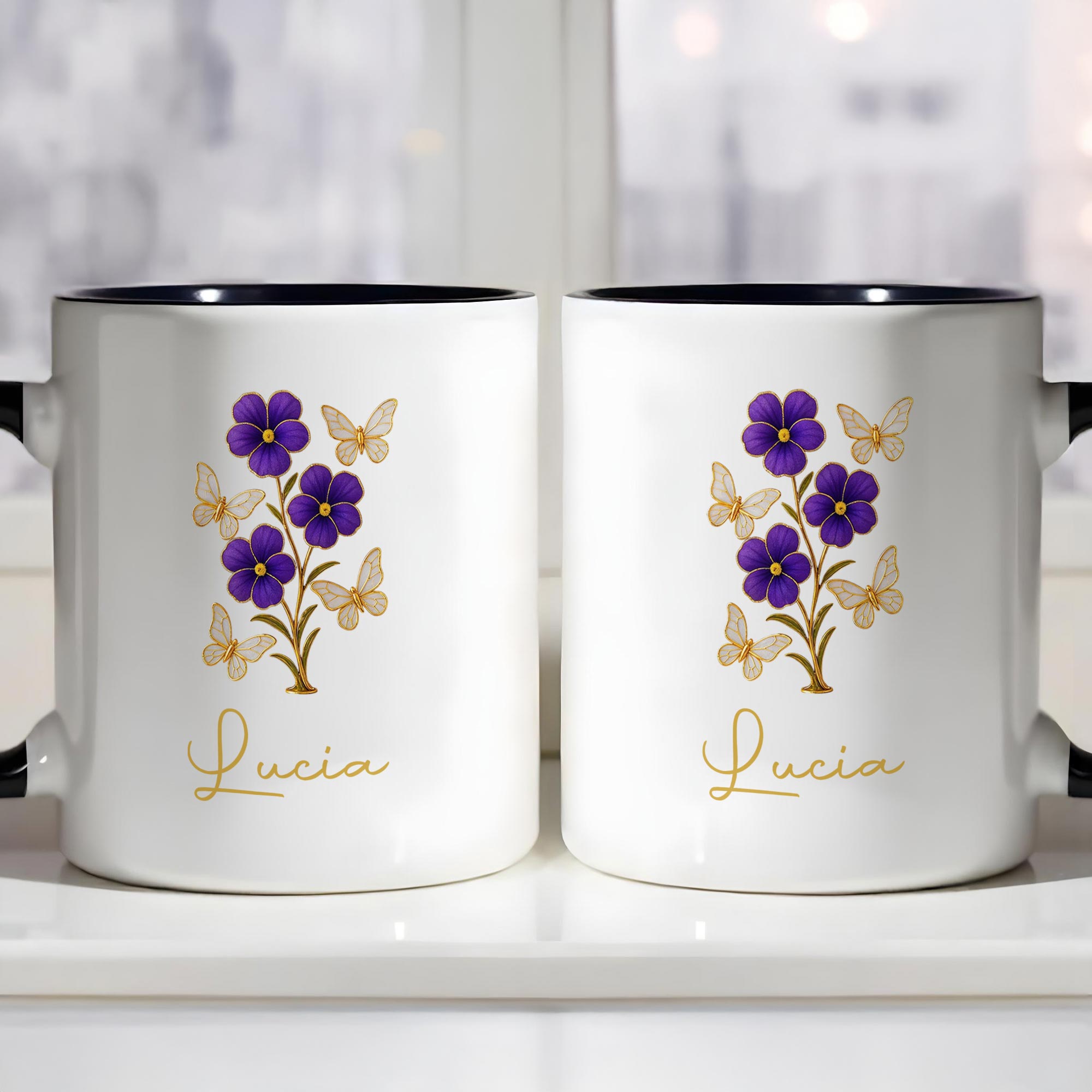 Personalized Floral Accent Mug Perfect Gifts For Nature And Flower Lovers