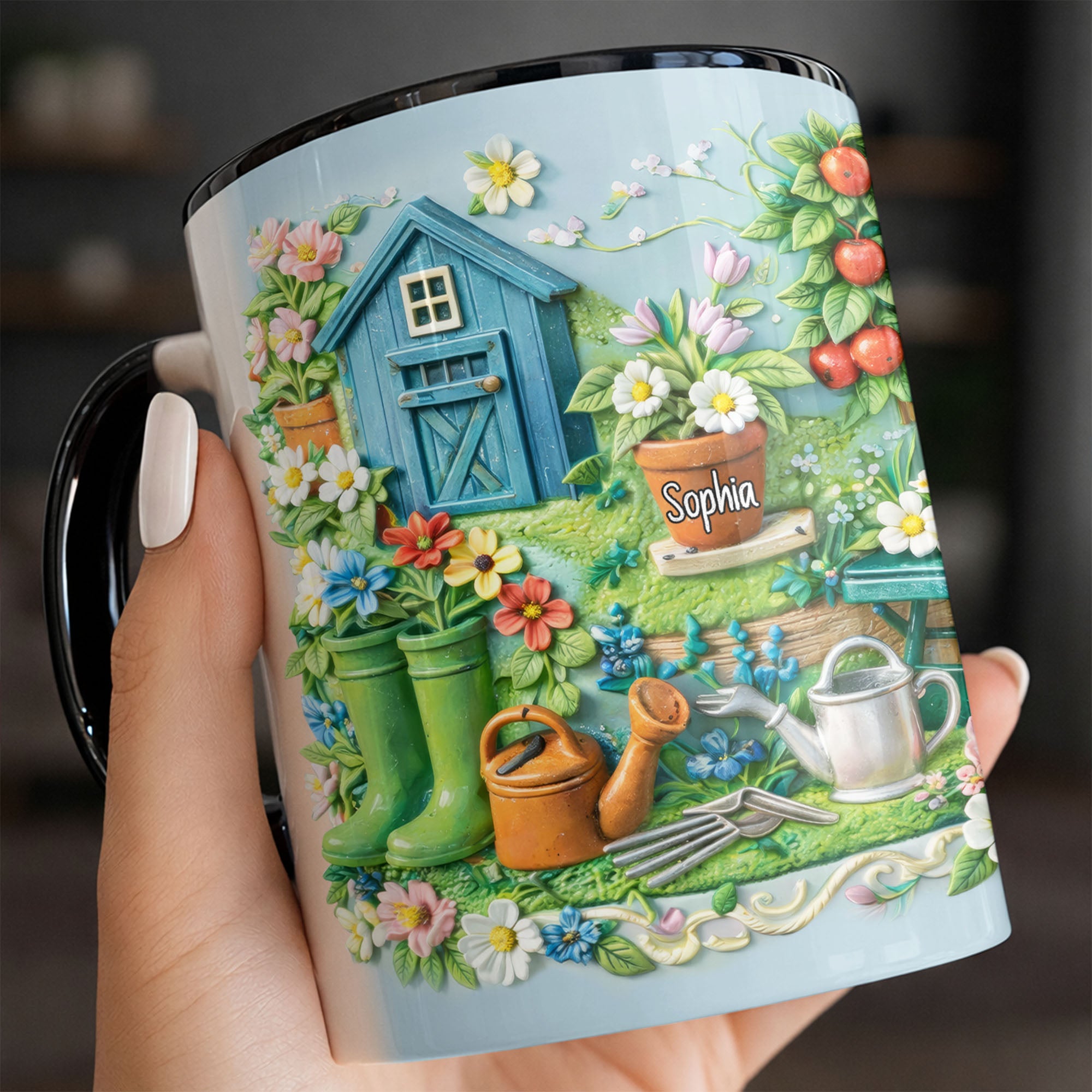 Personalized Flowers And Gardening Tools Accent Mug Gifts For Garden Lovers - Image 2