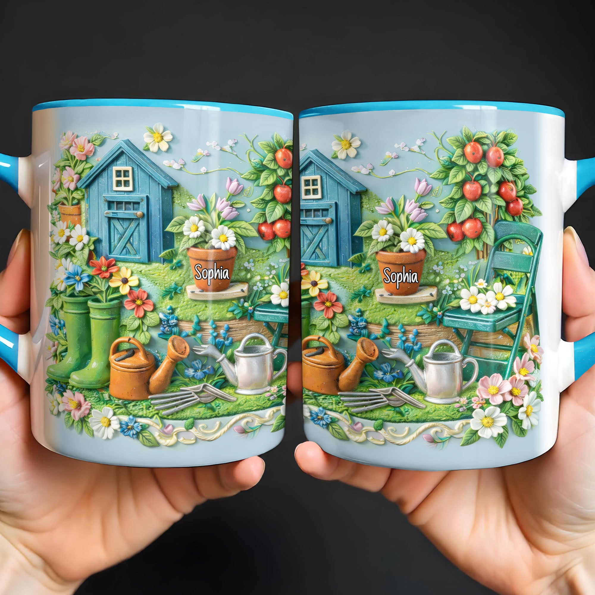 Personalized Flowers And Gardening Tools Accent Mug Gifts For Garden Lovers - Image 3