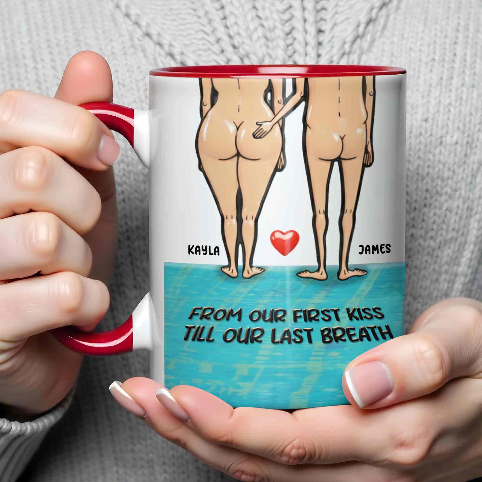Personalized From Our First Kiss Till Our Last Breath Accent Mug Funny Gifts For Couples - Image 4
