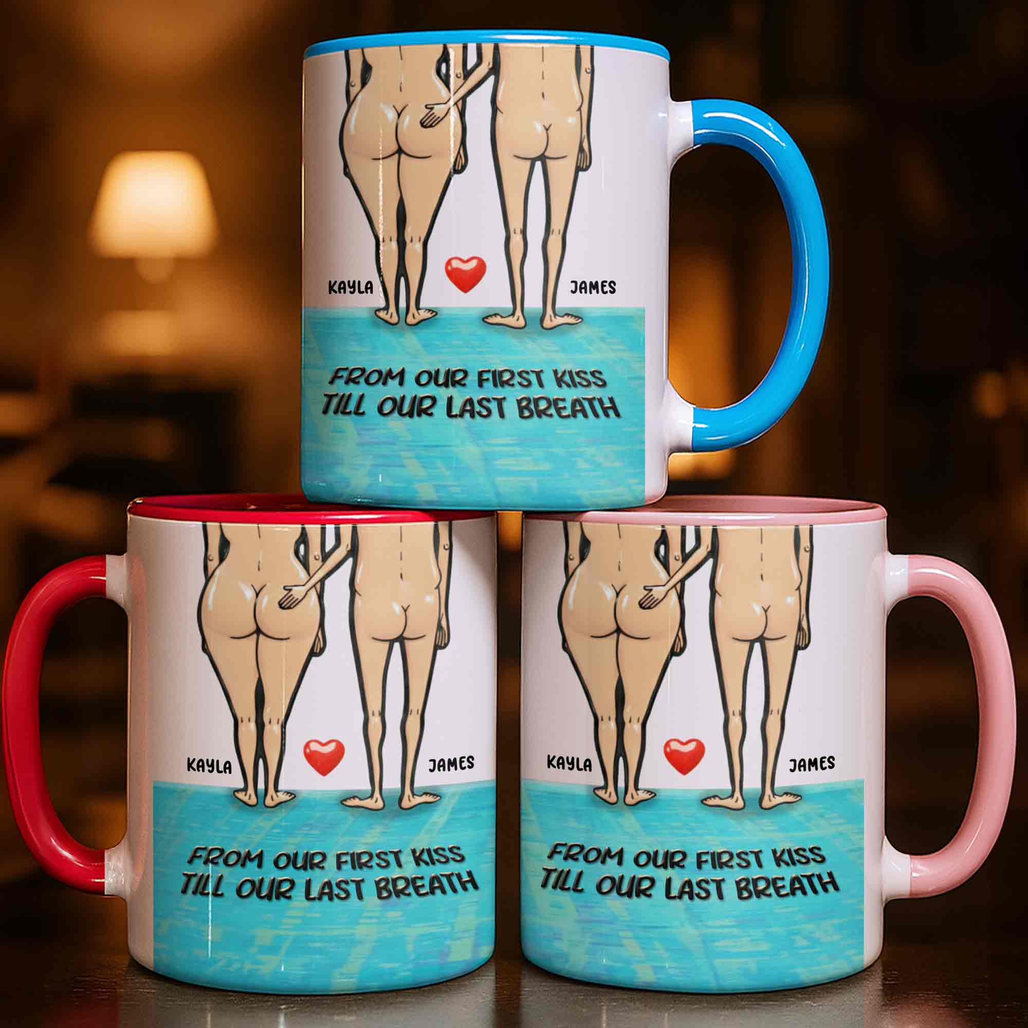 Personalized From Our First Kiss Till Our Last Breath Accent Mug Funny Gifts For Couples - Image 5