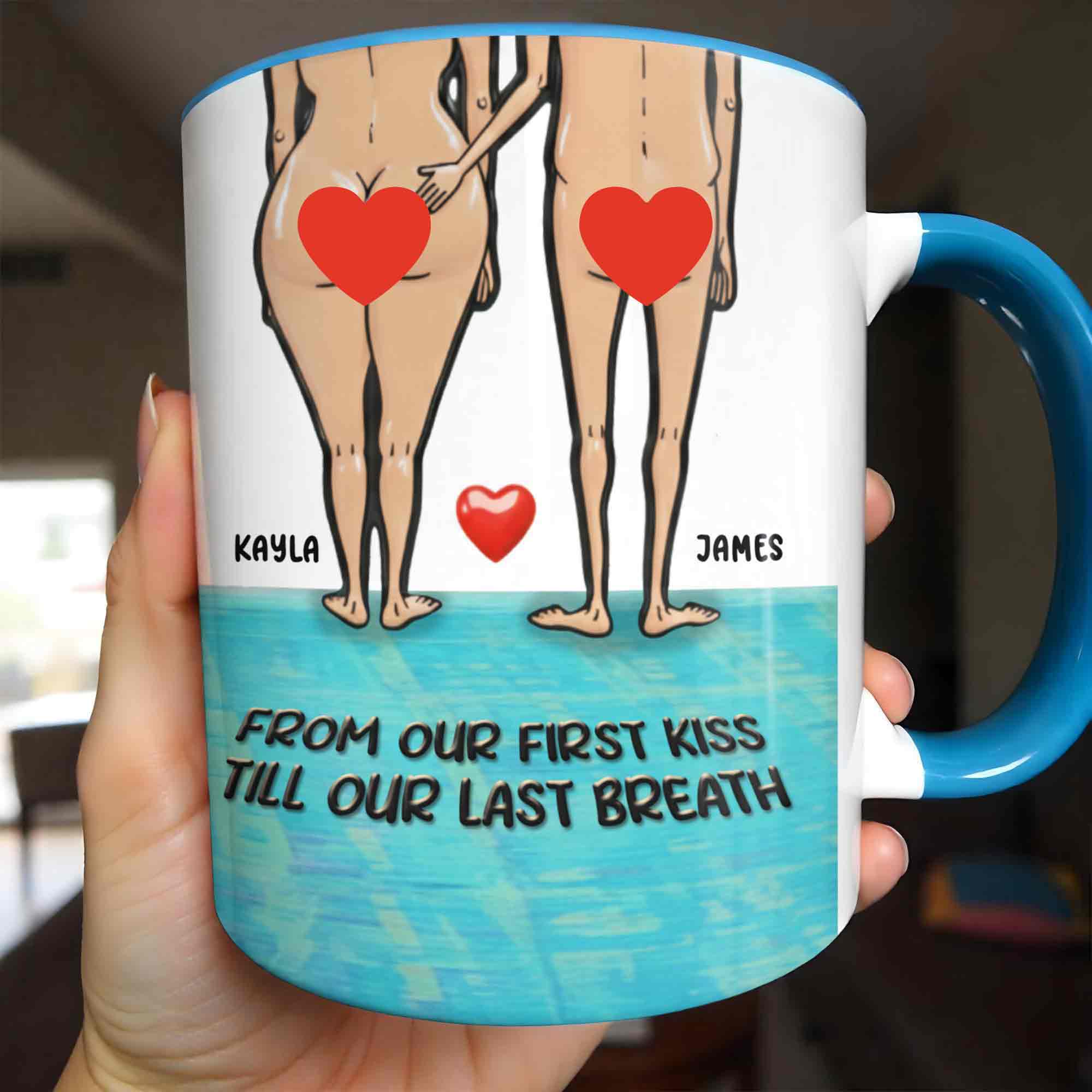 Personalized From Our First Kiss Till Our Last Breath Accent Mug Funny Gifts For Couples - Image 2