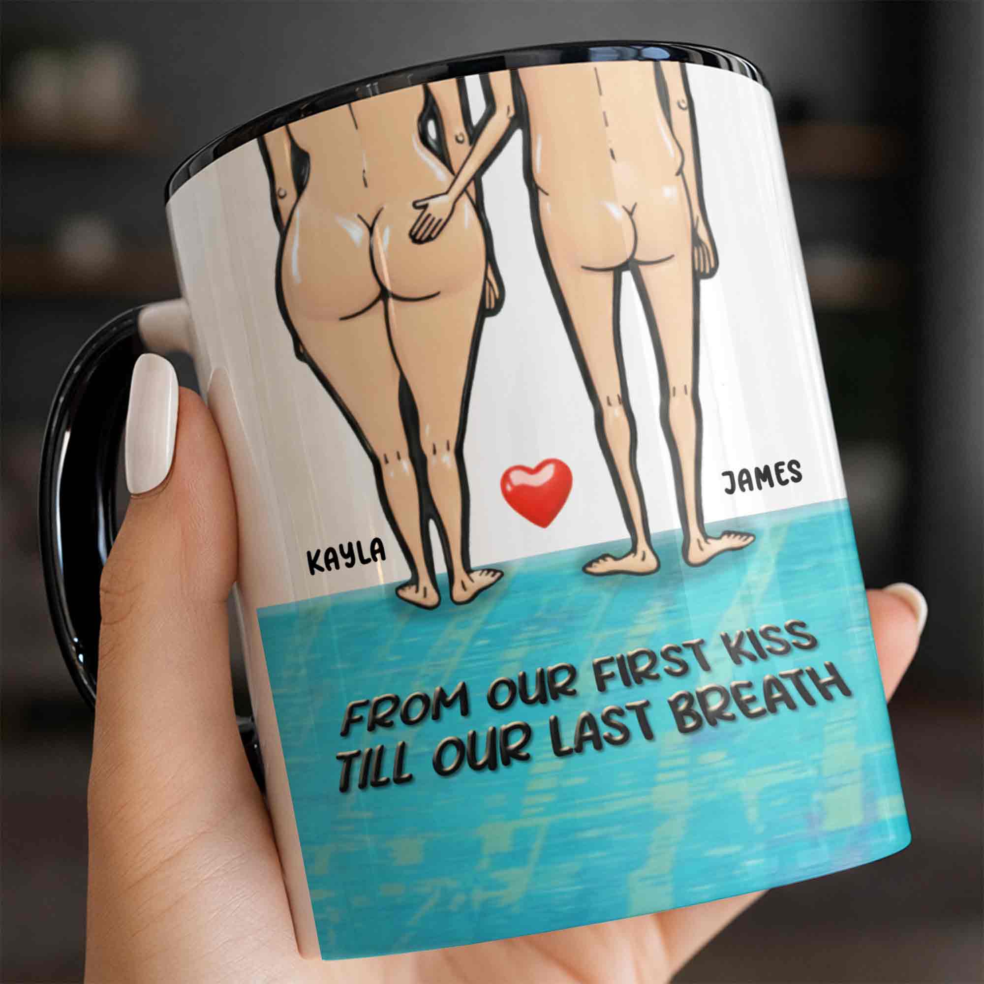 Personalized From Our First Kiss Till Our Last Breath Accent Mug Funny Gifts For Couples - Image 7
