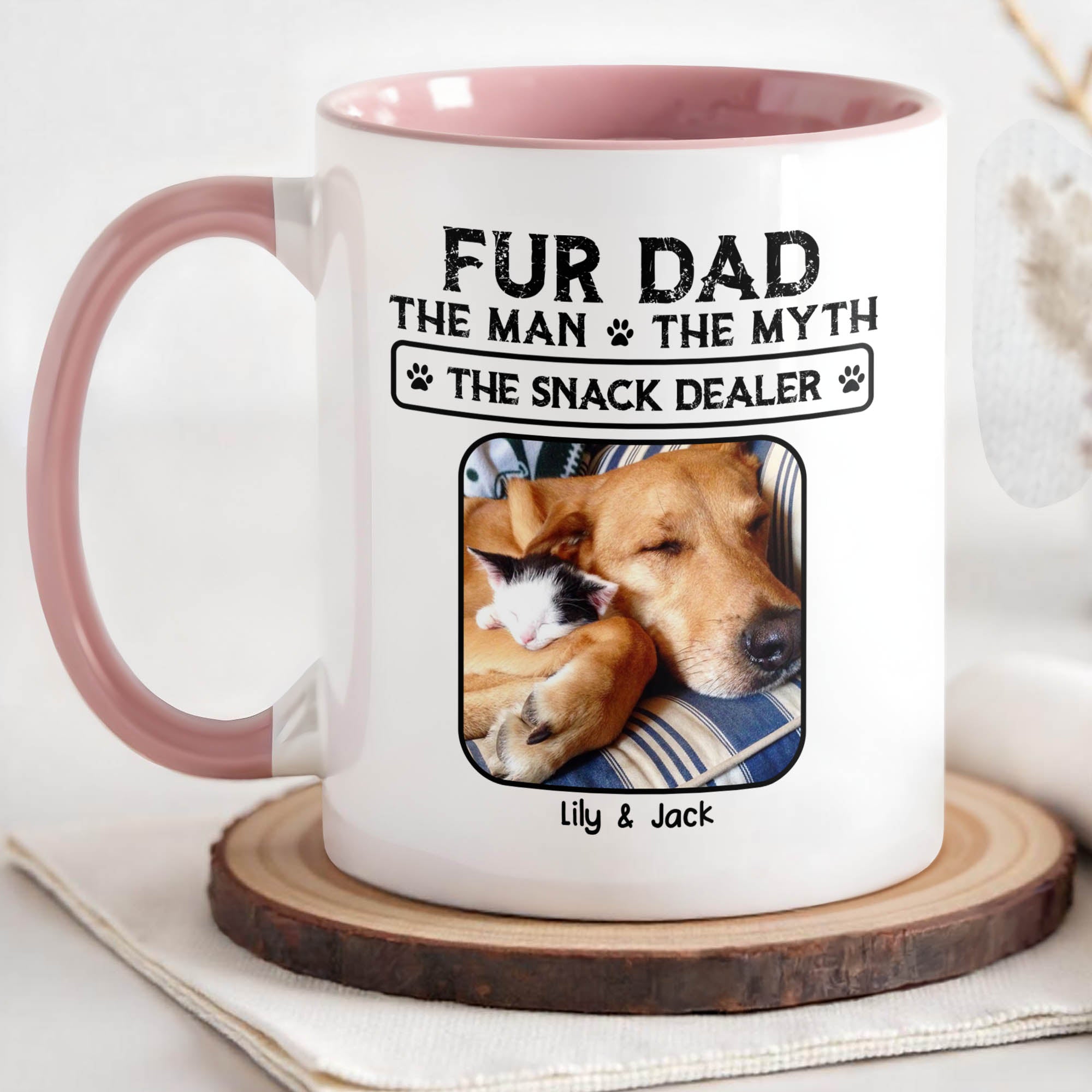 Personalized Fur Dad The Man The Myth The Snack Dealer Accent Mug Gifts For Animal Lovers - Image 2