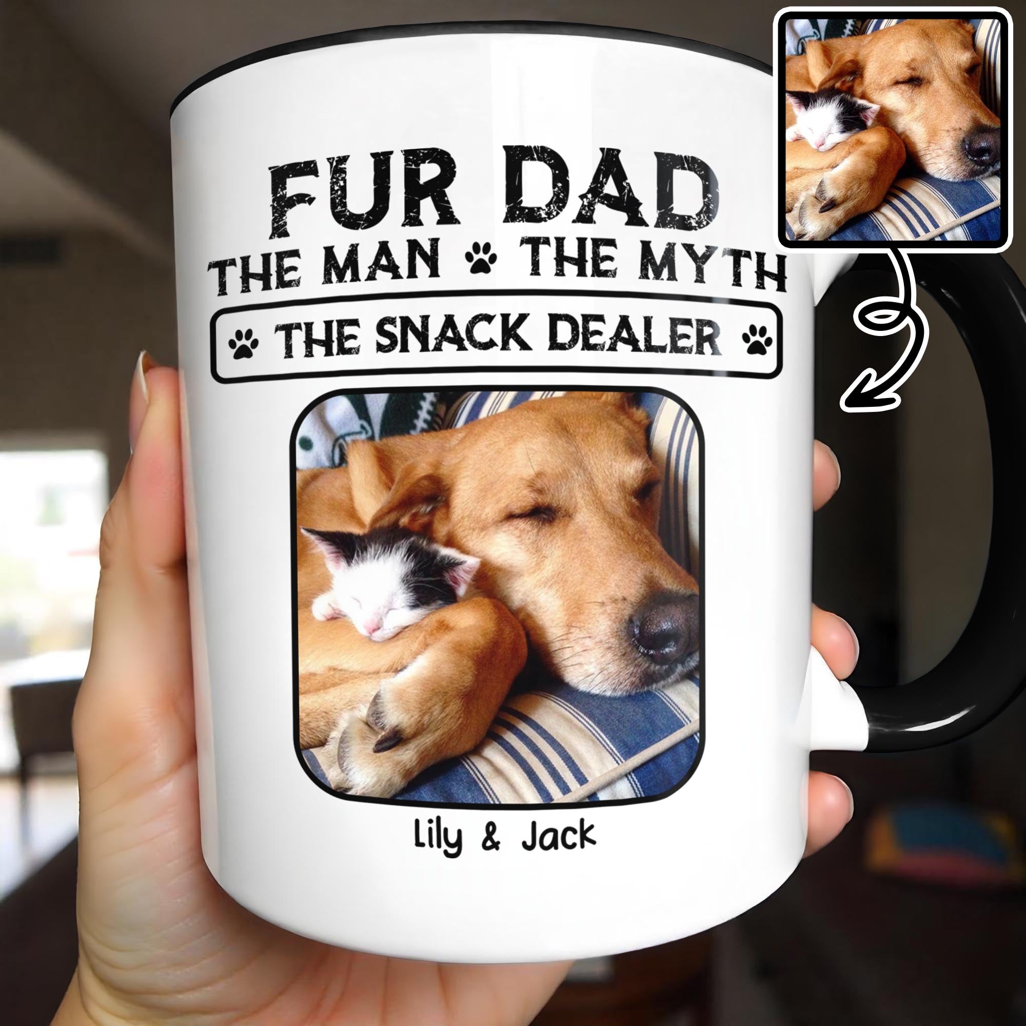 Personalized Fur Dad The Man The Myth The Snack Dealer Accent Mug Gifts For Animal Lovers - Image 4