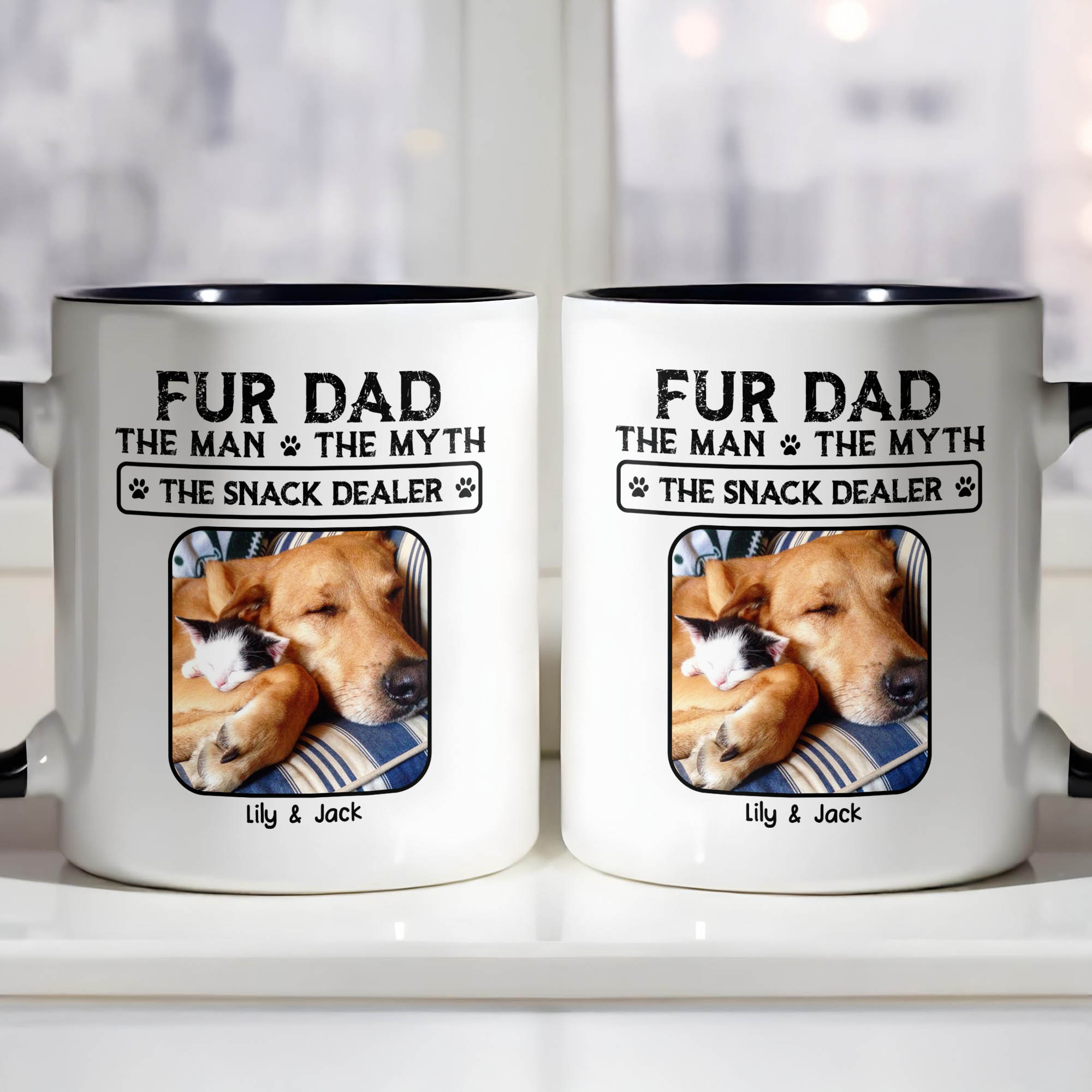 Personalized Fur Dad The Man The Myth The Snack Dealer Accent Mug Gifts For Animal Lovers