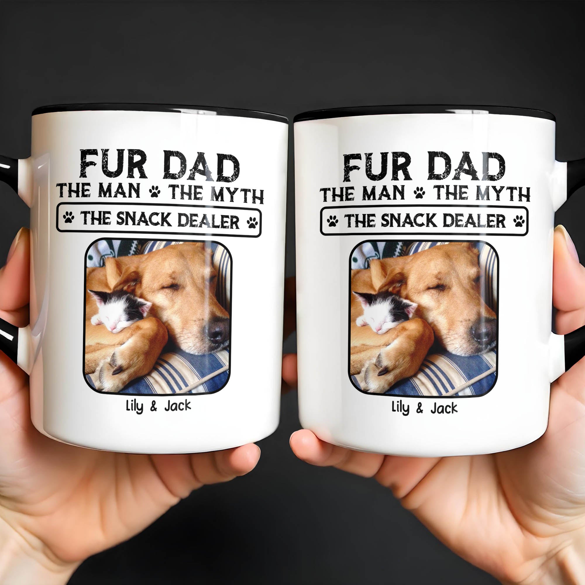 Personalized Fur Dad The Man The Myth The Snack Dealer Accent Mug Gifts For Animal Lovers - Image 5