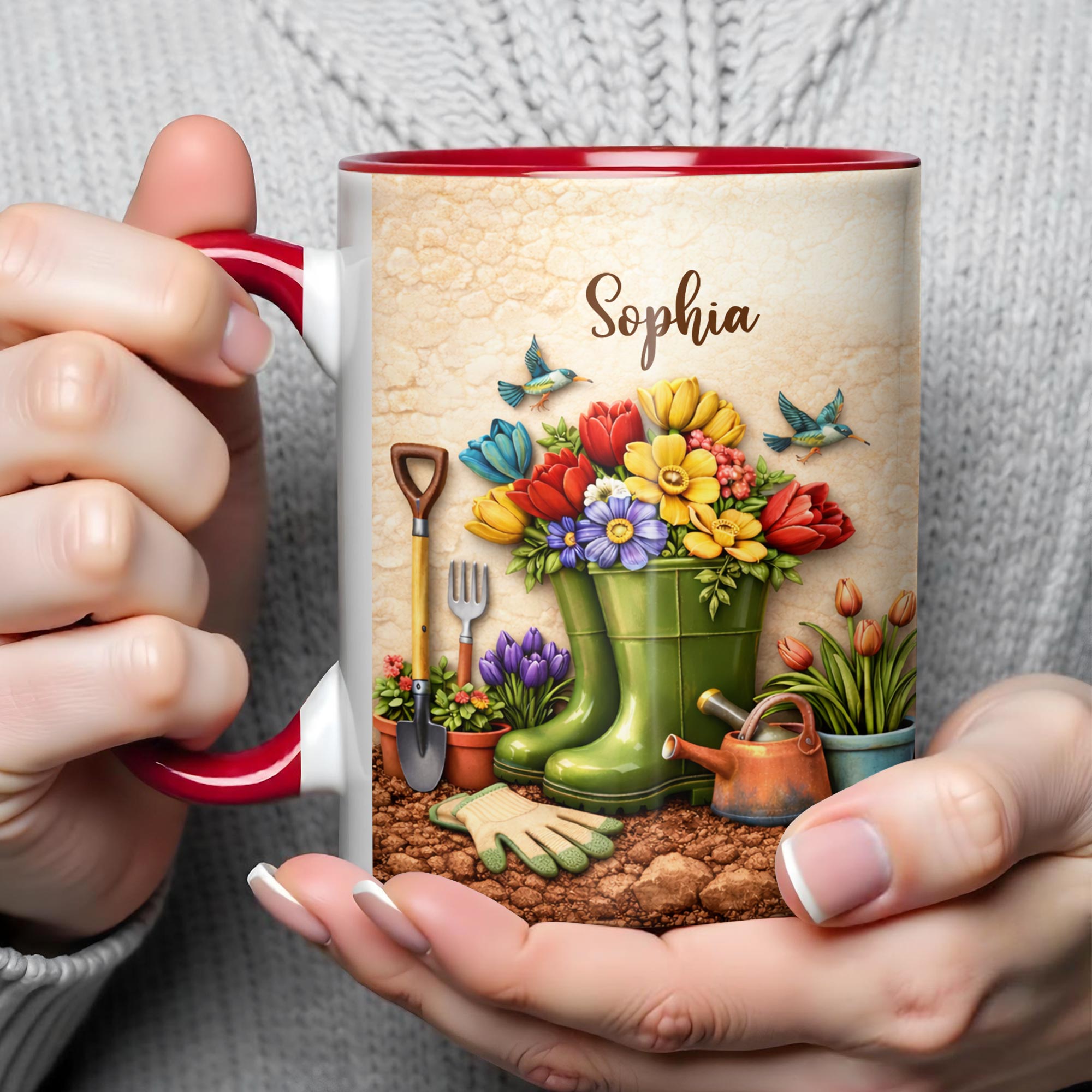 Personalized Garden Boots And Vibrant Floral Accent Mug Gardening Gifts For Women - Image 3