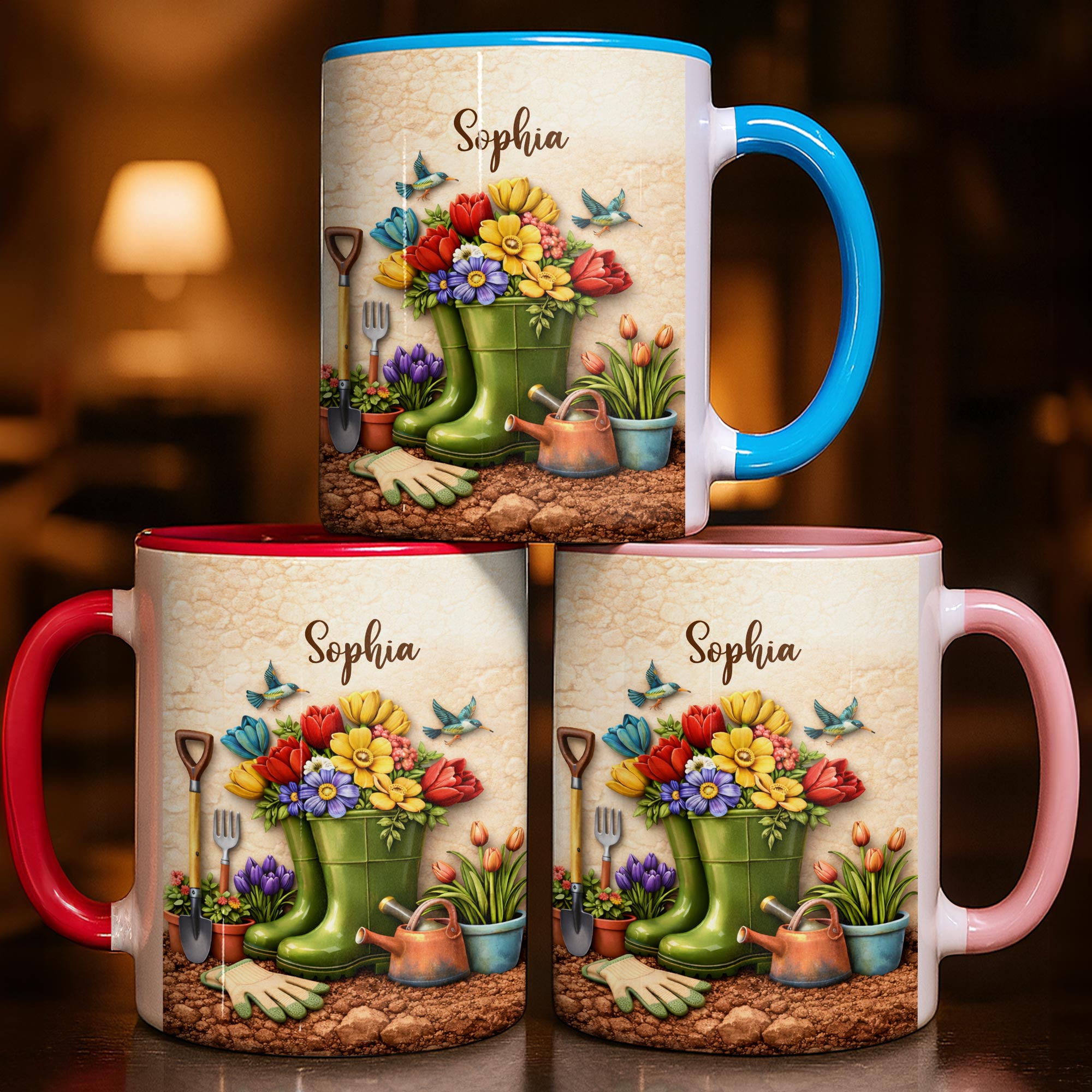 Personalized Garden Boots And Vibrant Floral Accent Mug Gardening Gifts For Women - Image 2