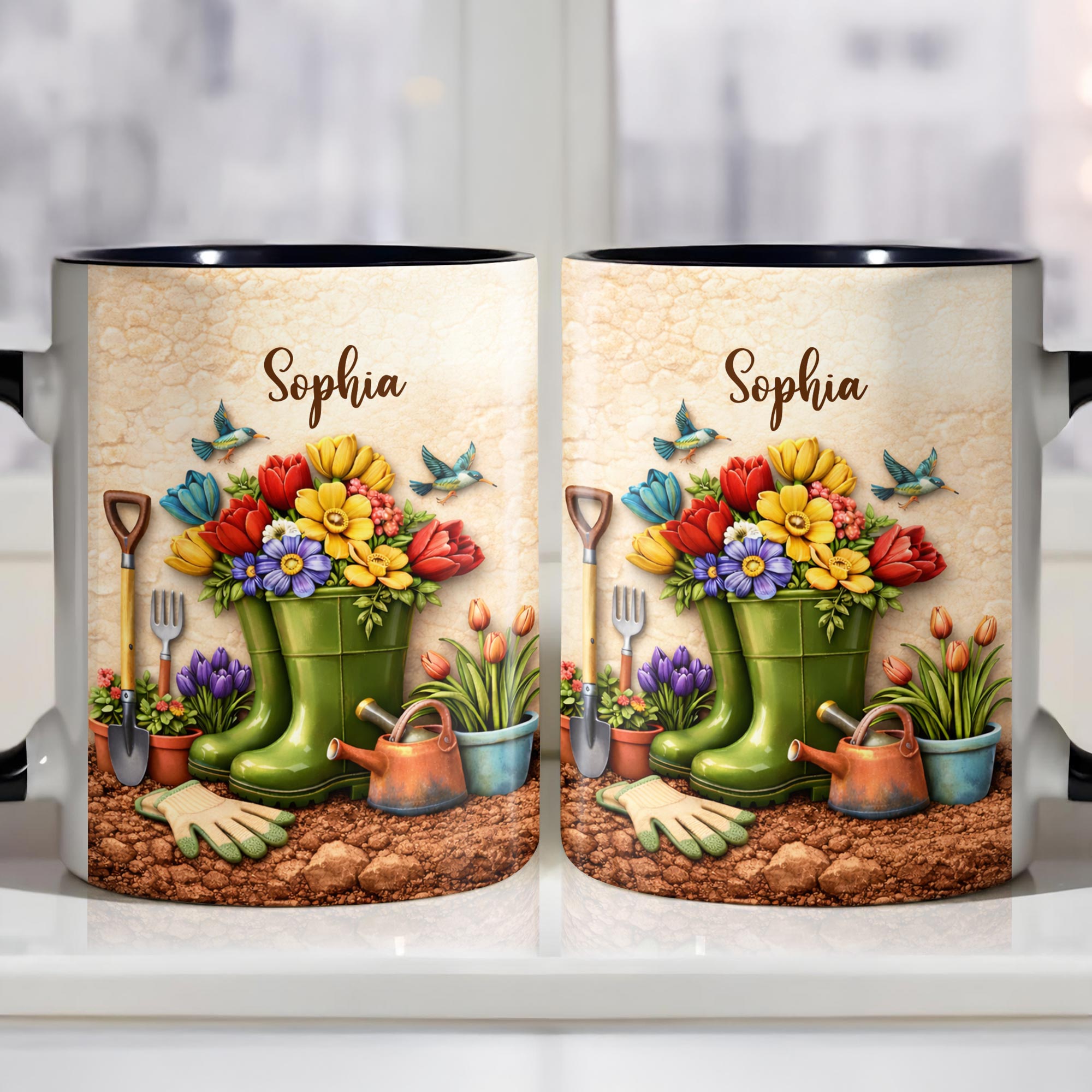 Personalized Garden Boots And Vibrant Floral Accent Mug Gardening Gifts For Women