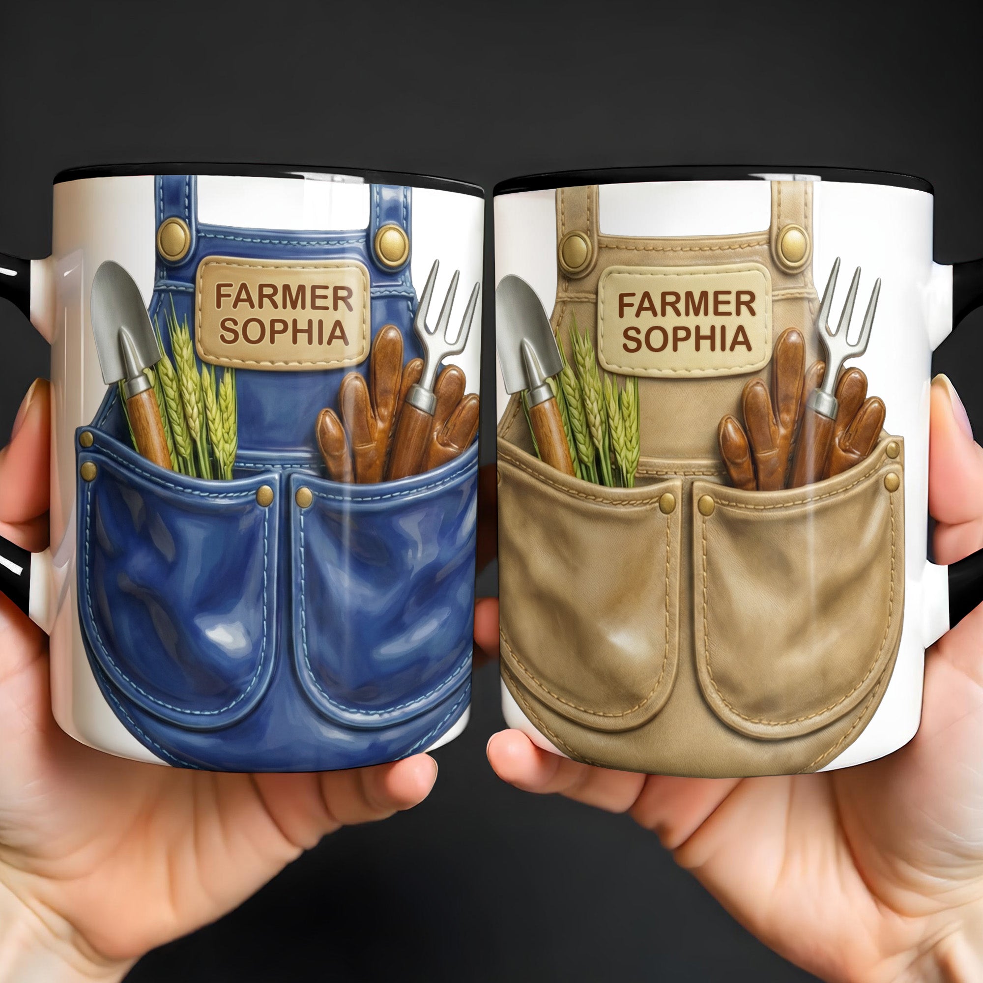 Personalized Gardening Tools Design Accent Mug With Custom Name Gifts For Farmers - Image 5