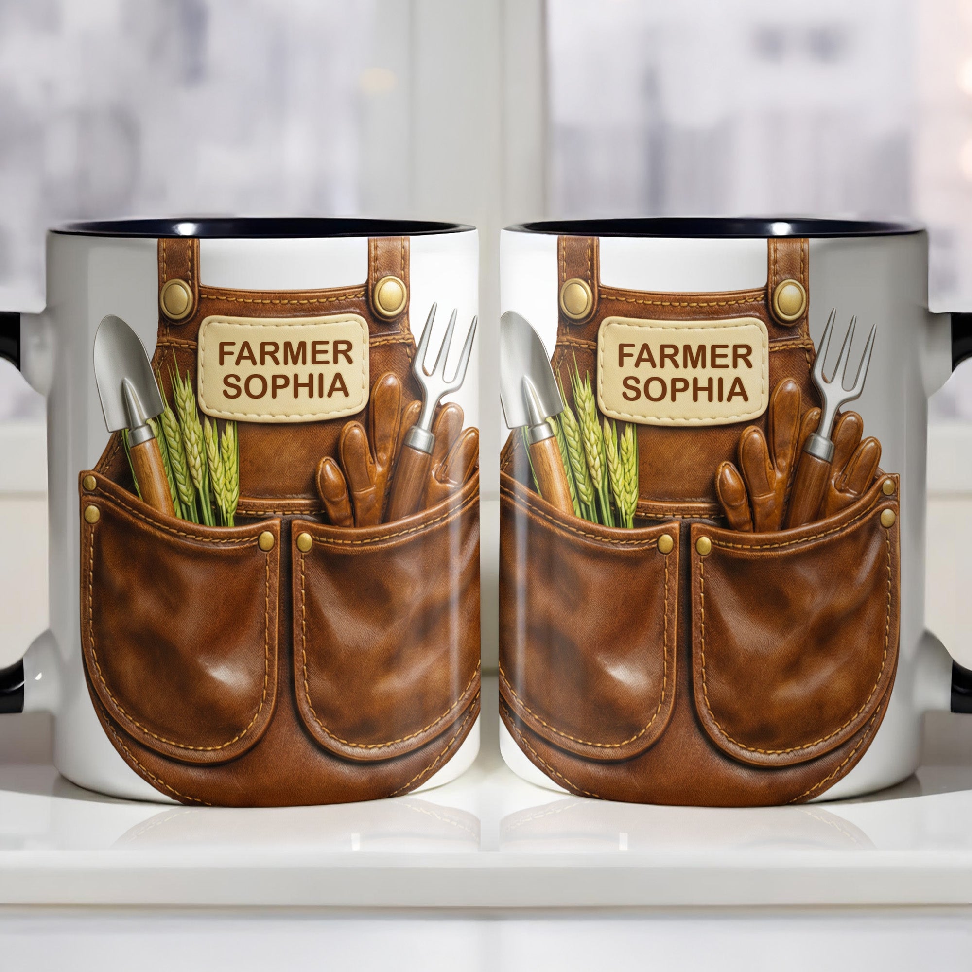 Personalized Gardening Tools Design Accent Mug With Custom Name Gifts For Farmers - Image 6