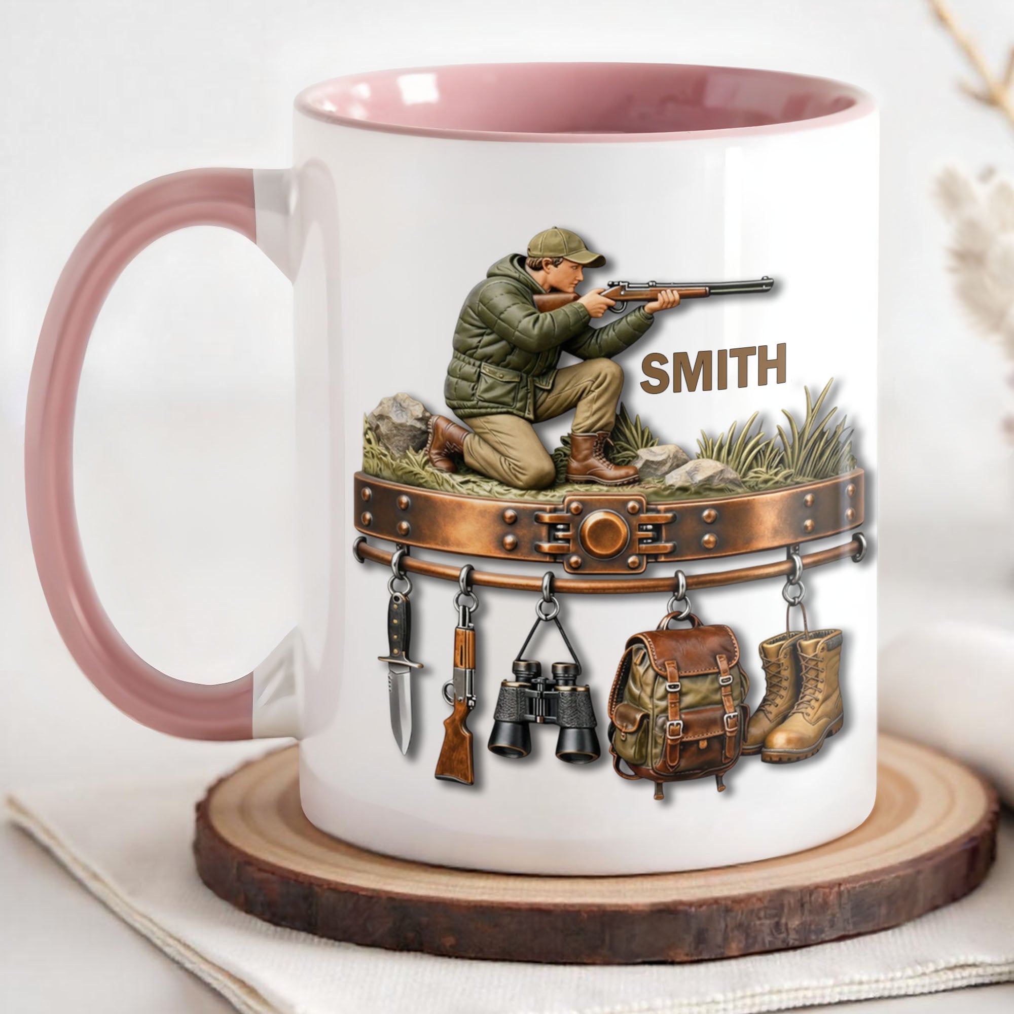 Personalized Gear Rack Rifle Binoculars And Backpack Accent Mug Gifts For Hunters - Image 3