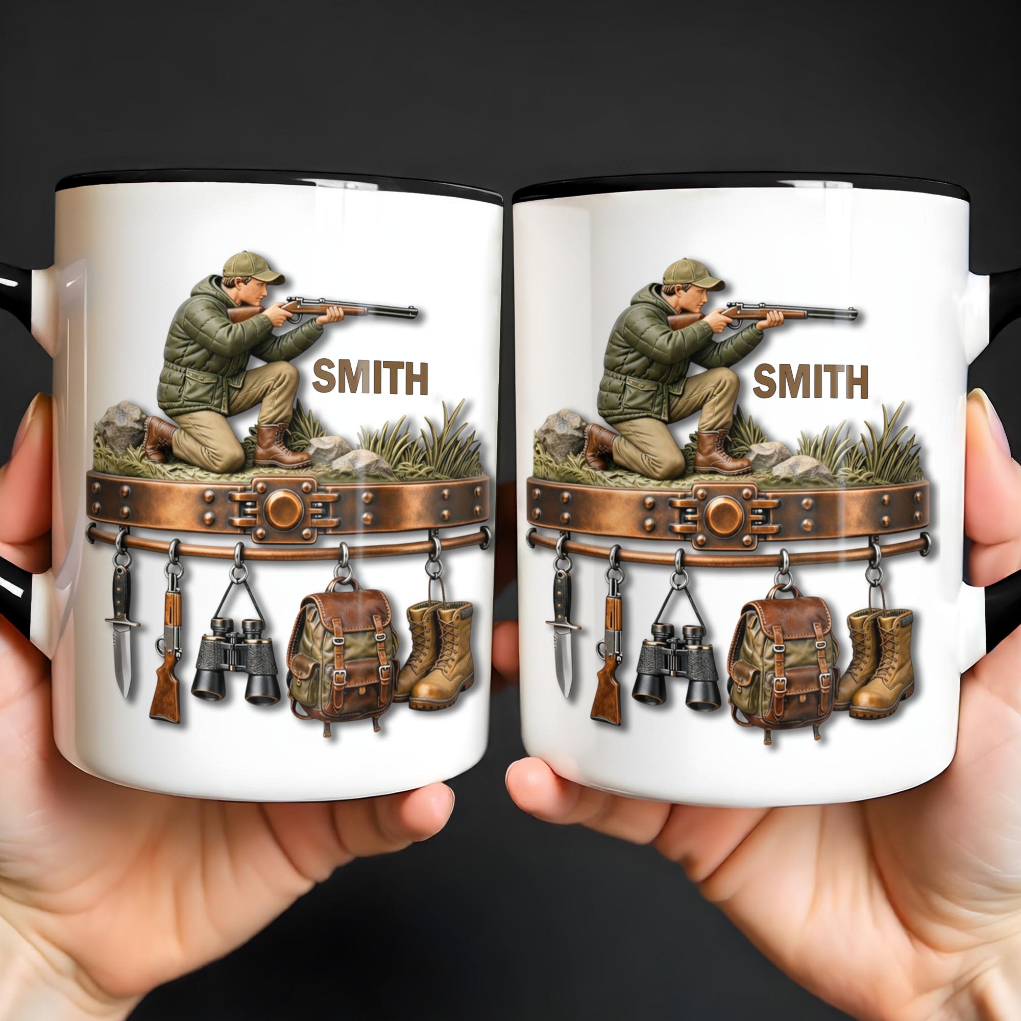 Personalized Gear Rack Rifle Binoculars And Backpack Accent Mug Gifts For Hunters - Image 6