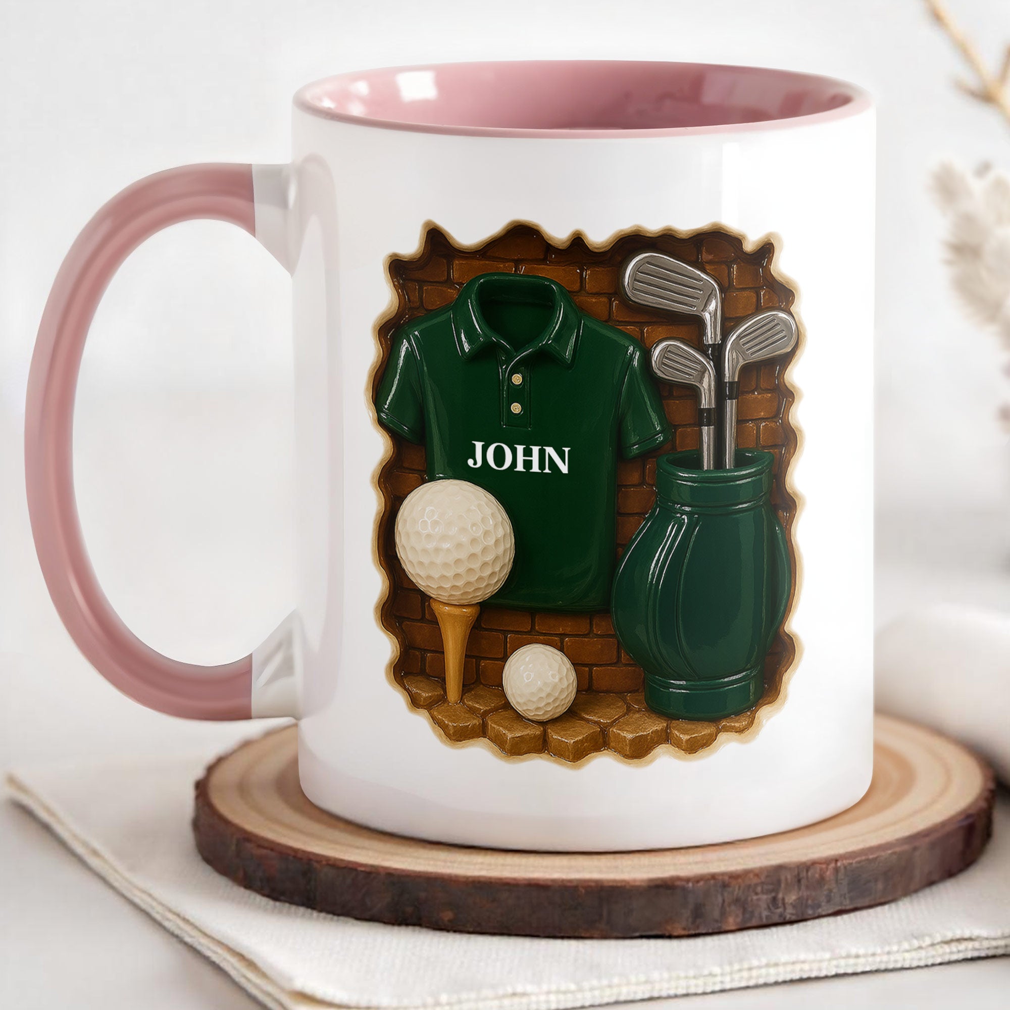 Personalized Golf Lovers Accent Mug Perfect Gift For Golfer Dad - Image 2