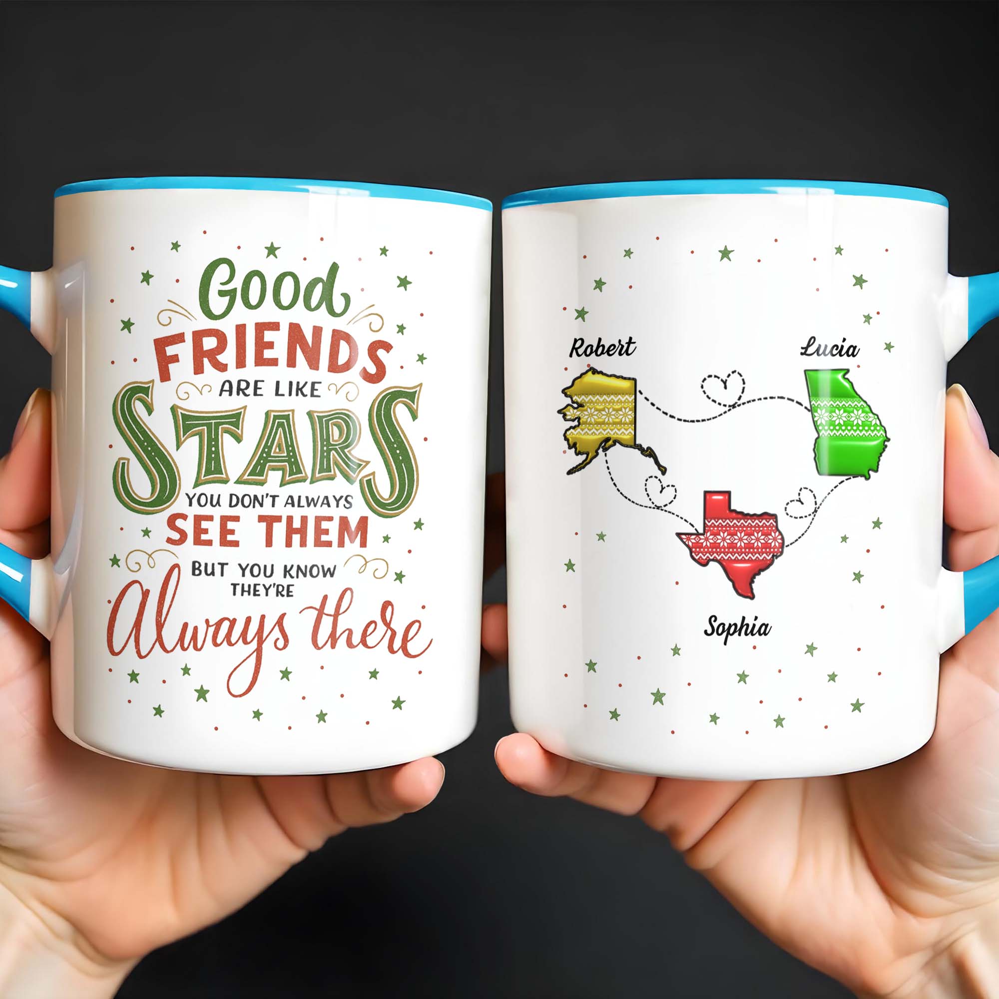 Personalized Good Friends Are Like Stars Accent Mug Best Gifts For Besties - Image 2