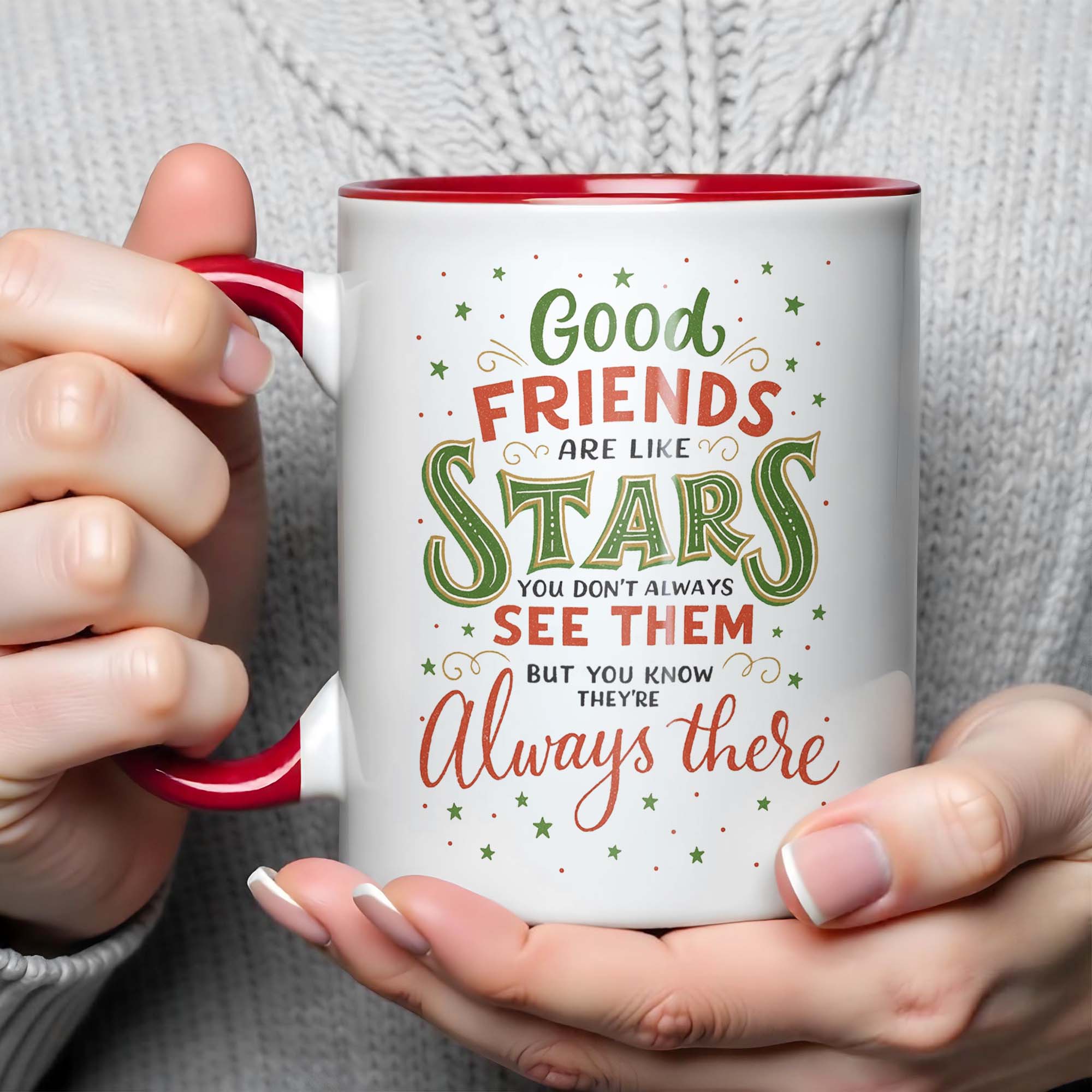 Personalized Good Friends Are Like Stars Accent Mug Best Gifts For Besties - Image 4