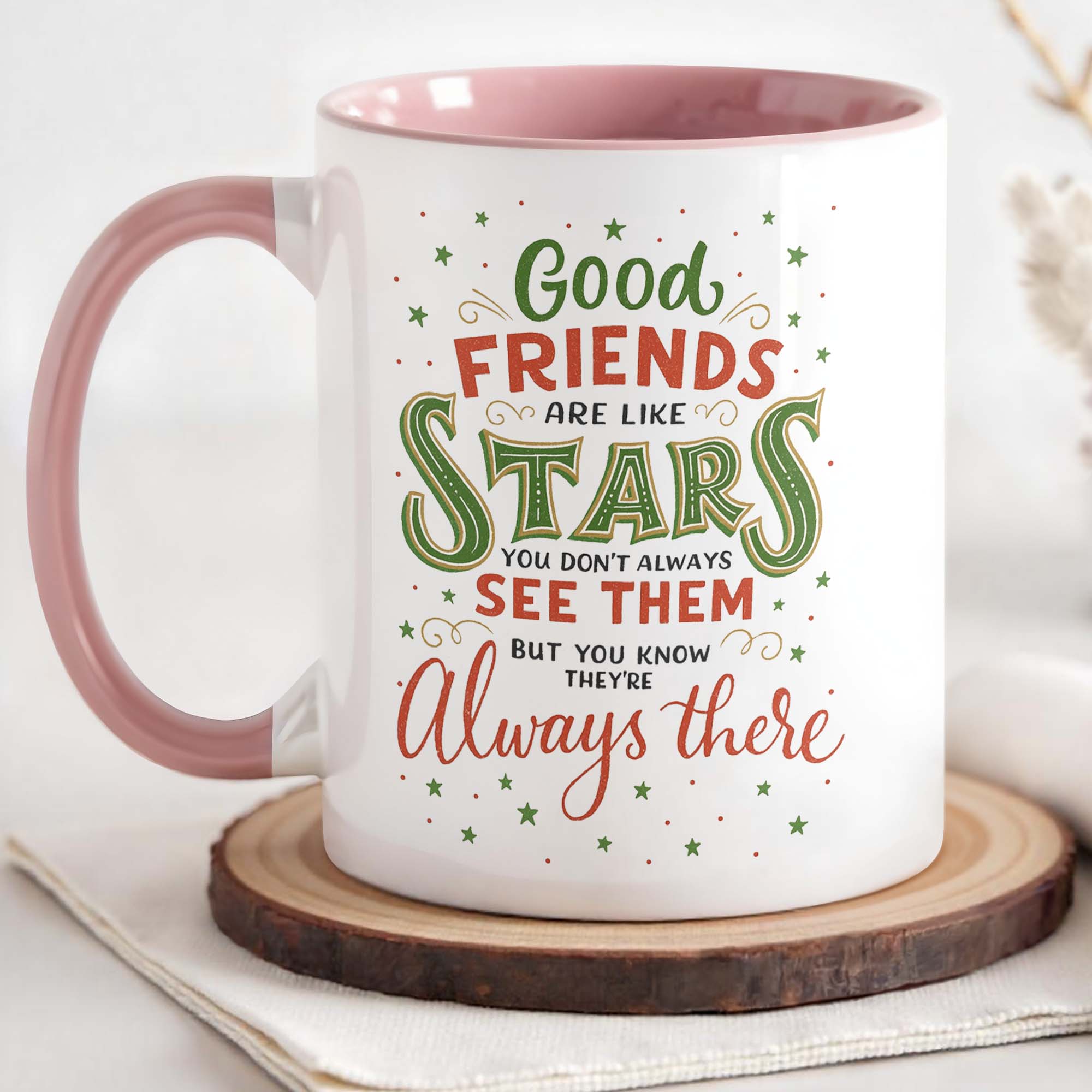 Personalized Good Friends Are Like Stars Accent Mug Best Gifts For Besties - Image 3