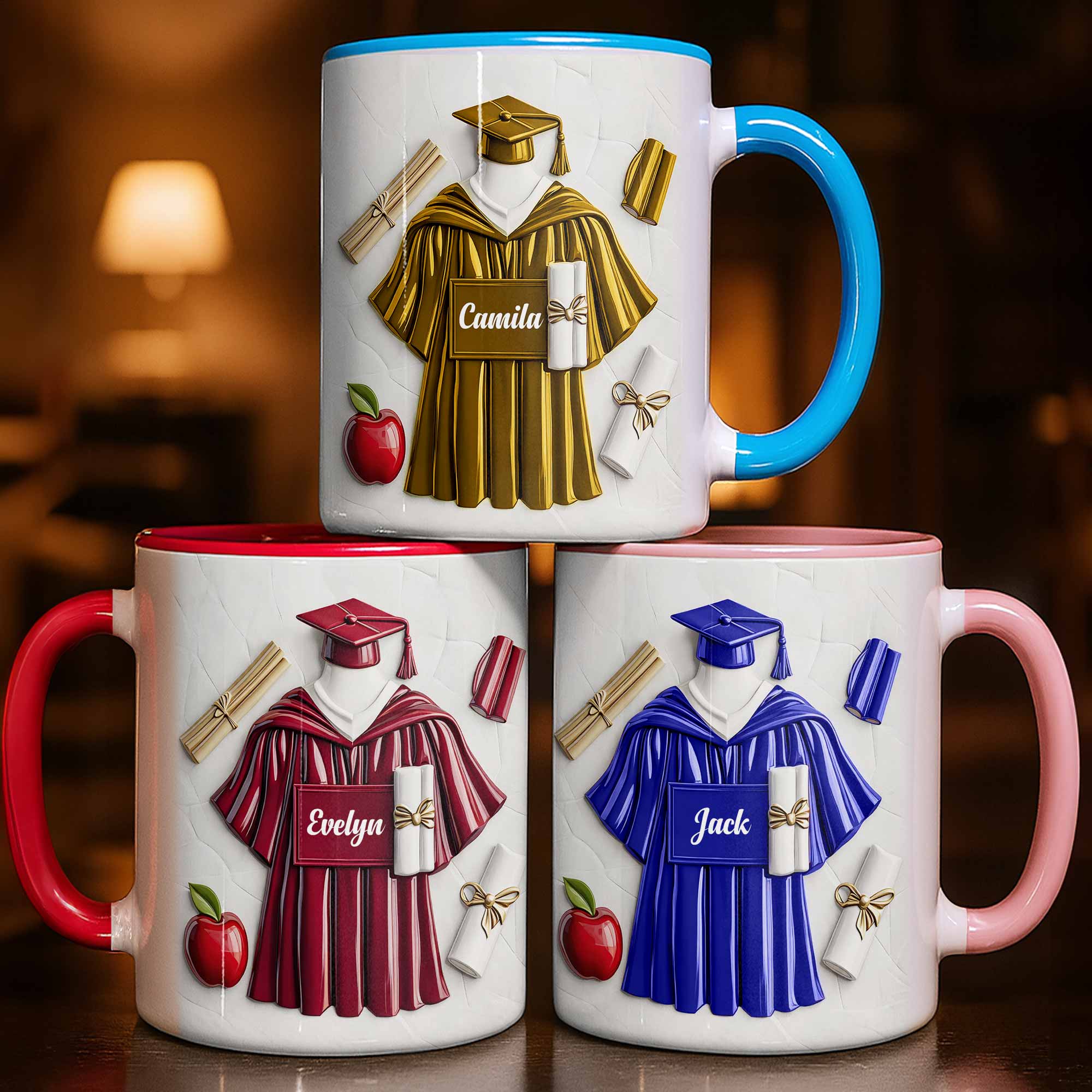 Personalized Graduation Gown And Diploma Scroll Accent Mug Graduation Gift Ideas For Her - Image 2