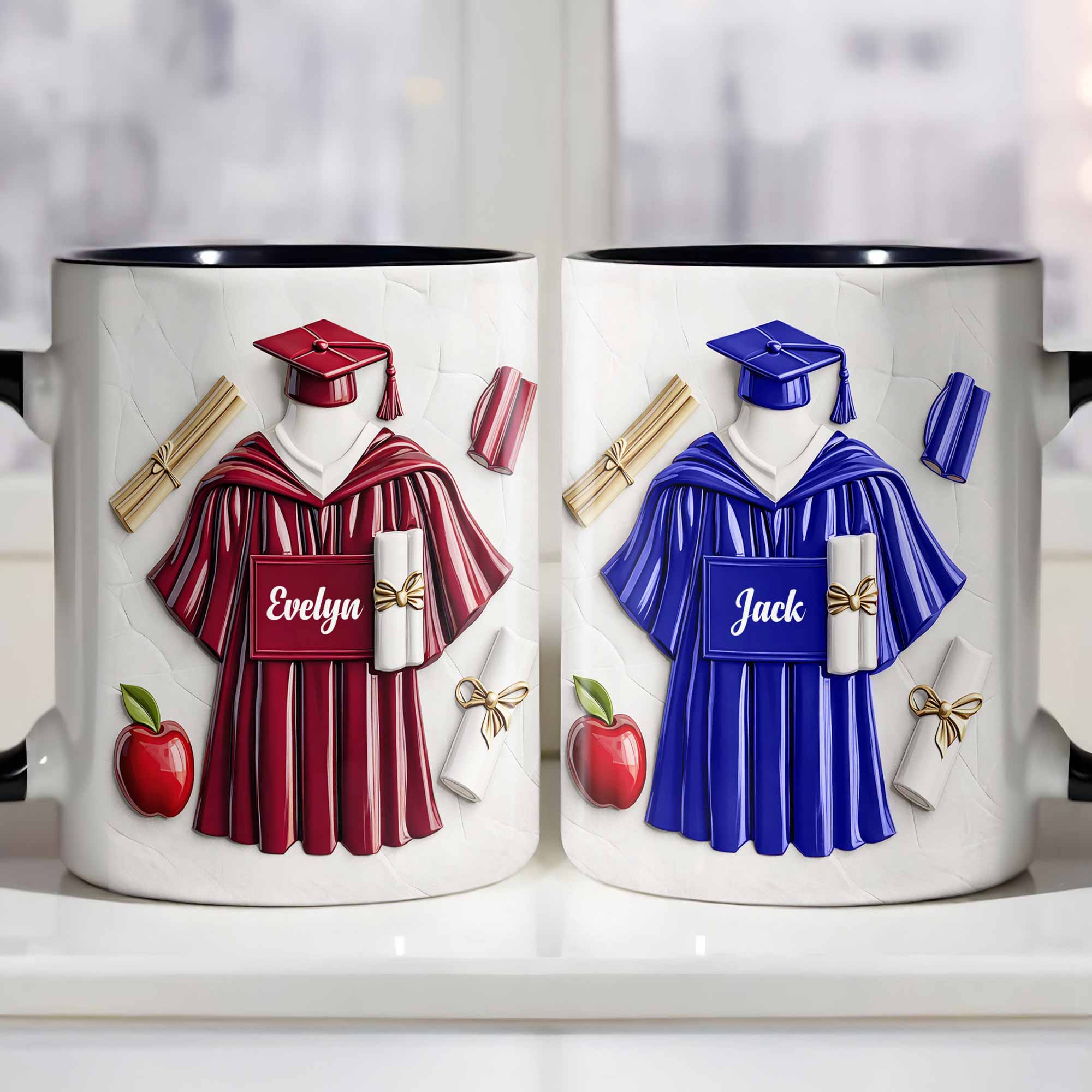 Personalized Graduation Gown And Diploma Scroll Accent Mug Graduation Gift Ideas For Her