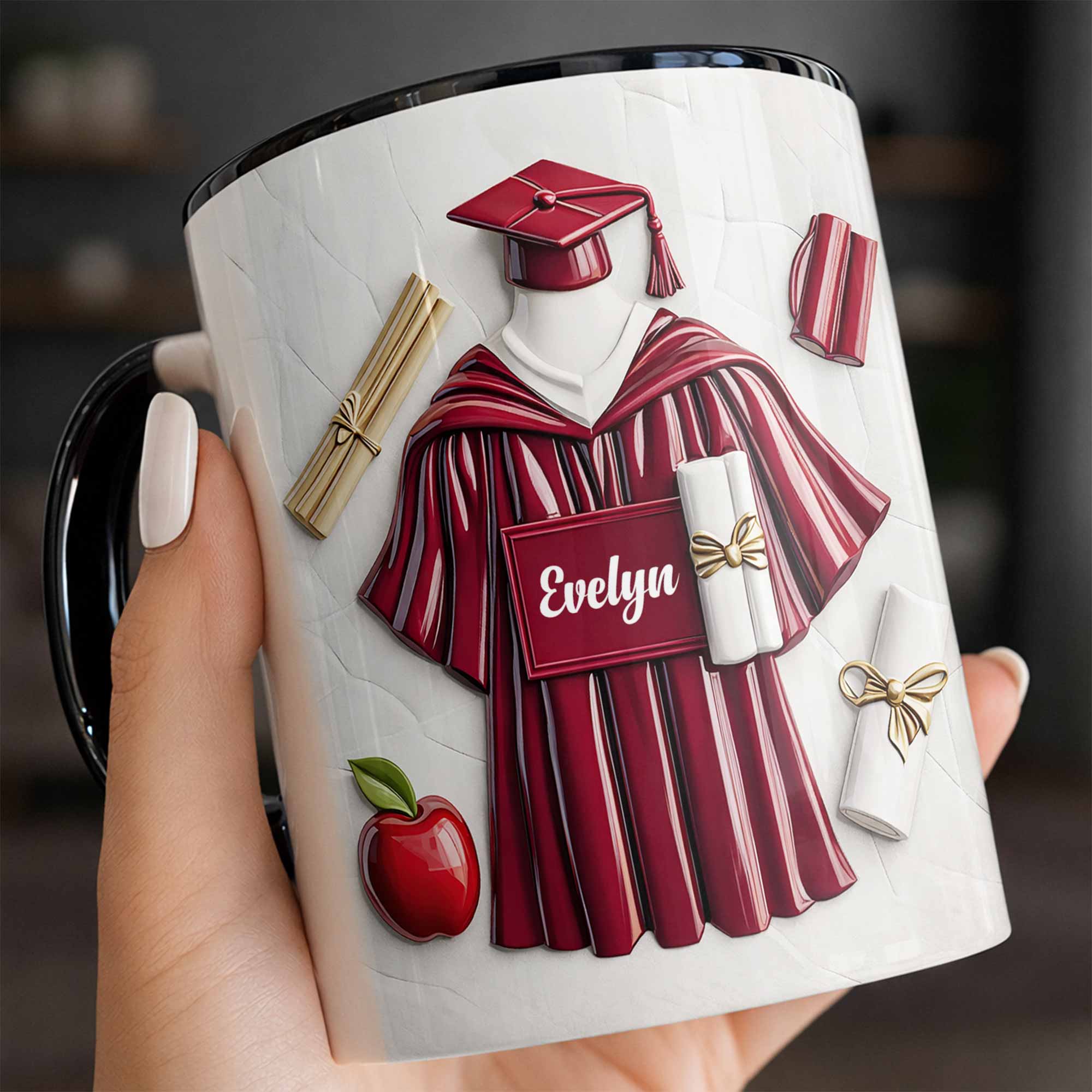 Personalized Graduation Gown And Diploma Scroll Accent Mug Graduation Gift Ideas For Her - Image 6
