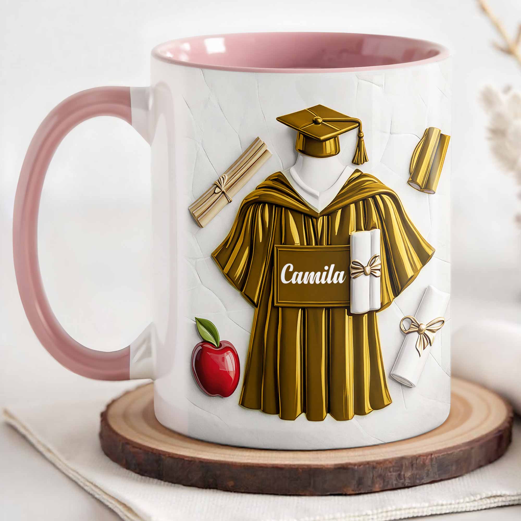 Personalized Graduation Gown And Diploma Scroll Accent Mug Graduation Gift Ideas For Her - Image 3