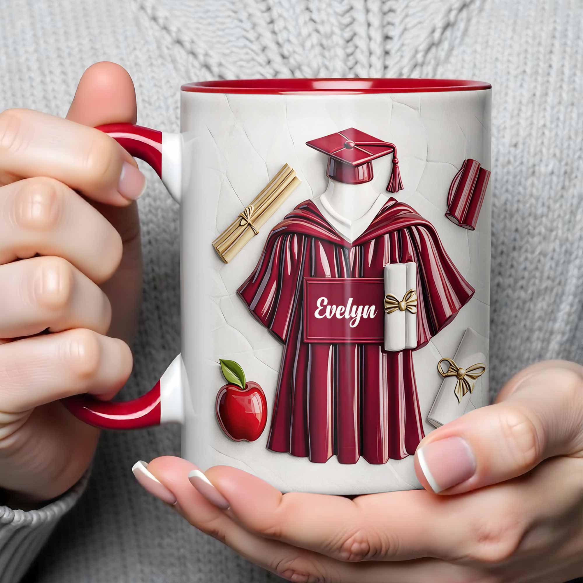 Personalized Graduation Gown And Diploma Scroll Accent Mug Graduation Gift Ideas For Her - Image 4