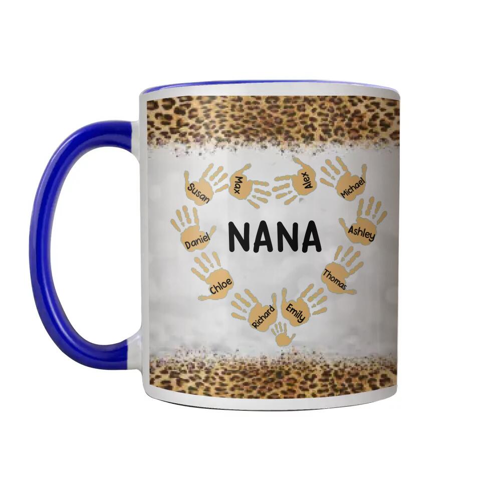 Personalized Grandma Aunt Mommy Kid Name Heart Hand Accent Mug Unique Mother's Day Gifts - Image 5