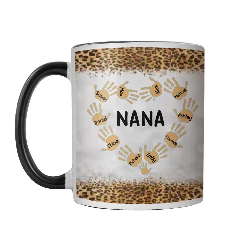 Personalized Grandma Aunt Mommy Kid Name Heart Hand Accent Mug Unique Mother's Day Gifts - Image 6
