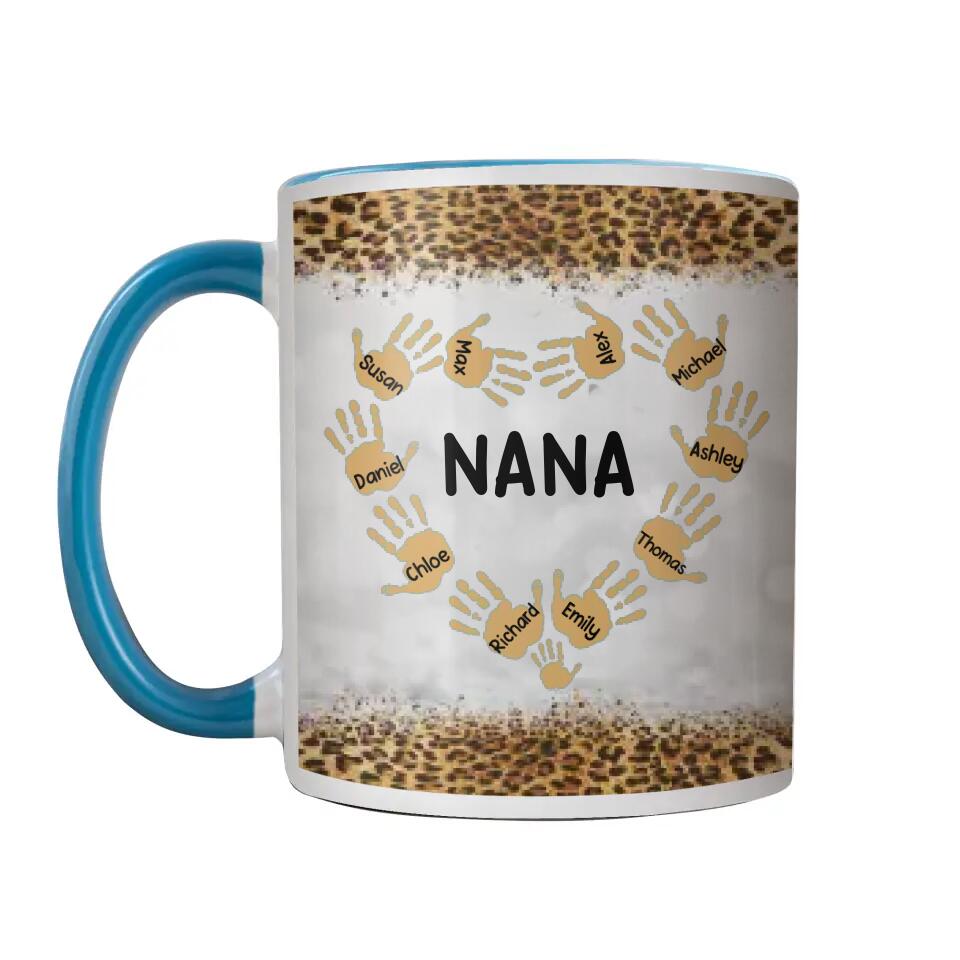 Personalized Grandma Aunt Mommy Kid Name Heart Hand Accent Mug Unique Mother's Day Gifts - Image 4