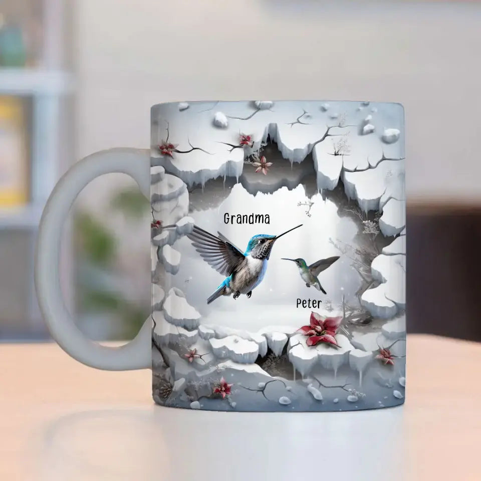 Personalized Grandma Bird And Kid Names White Mug Mothers Day Gift Ideas Last Minute - Image 2
