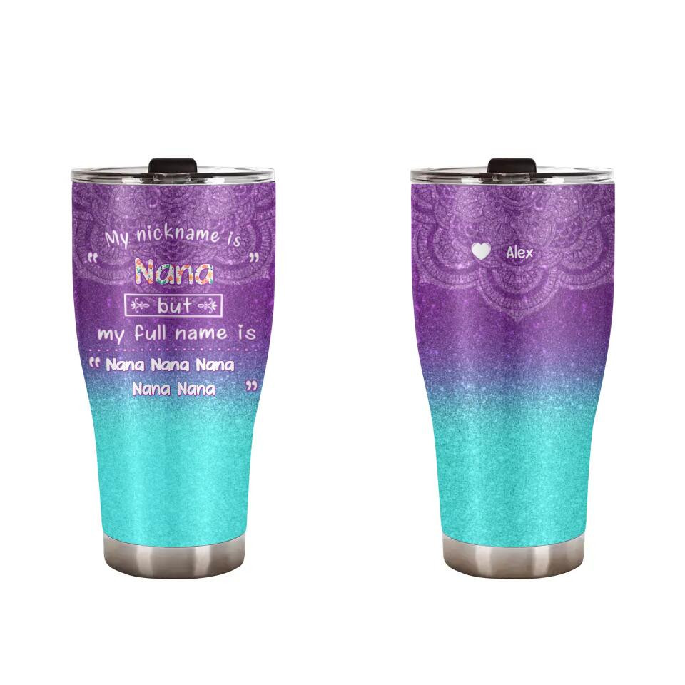 Personalized Grandma & Kid Name Tumbler 30oz Printed QTHQ1512 - Image 2