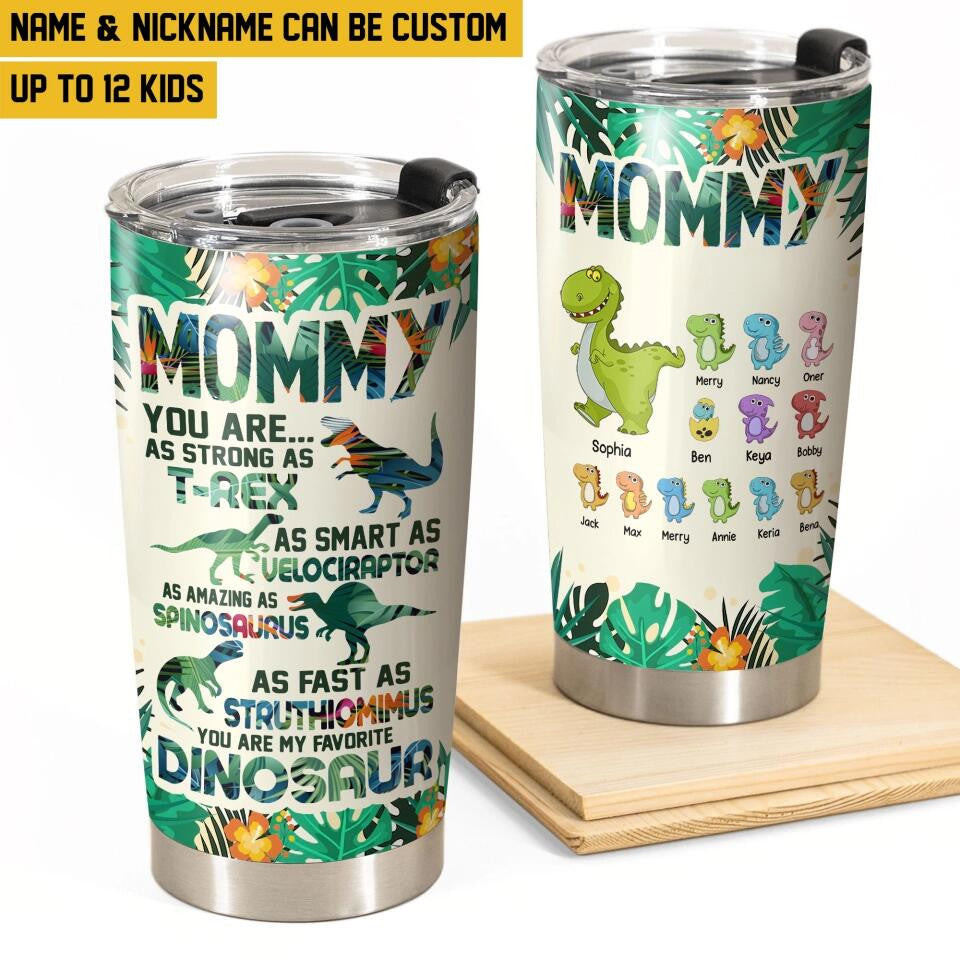 Personalized Grandma You Are As Strong As T-Rex Dinosaur Kid Name Tumbler Best Gift For Mothers On Mother'S Day - Image 2