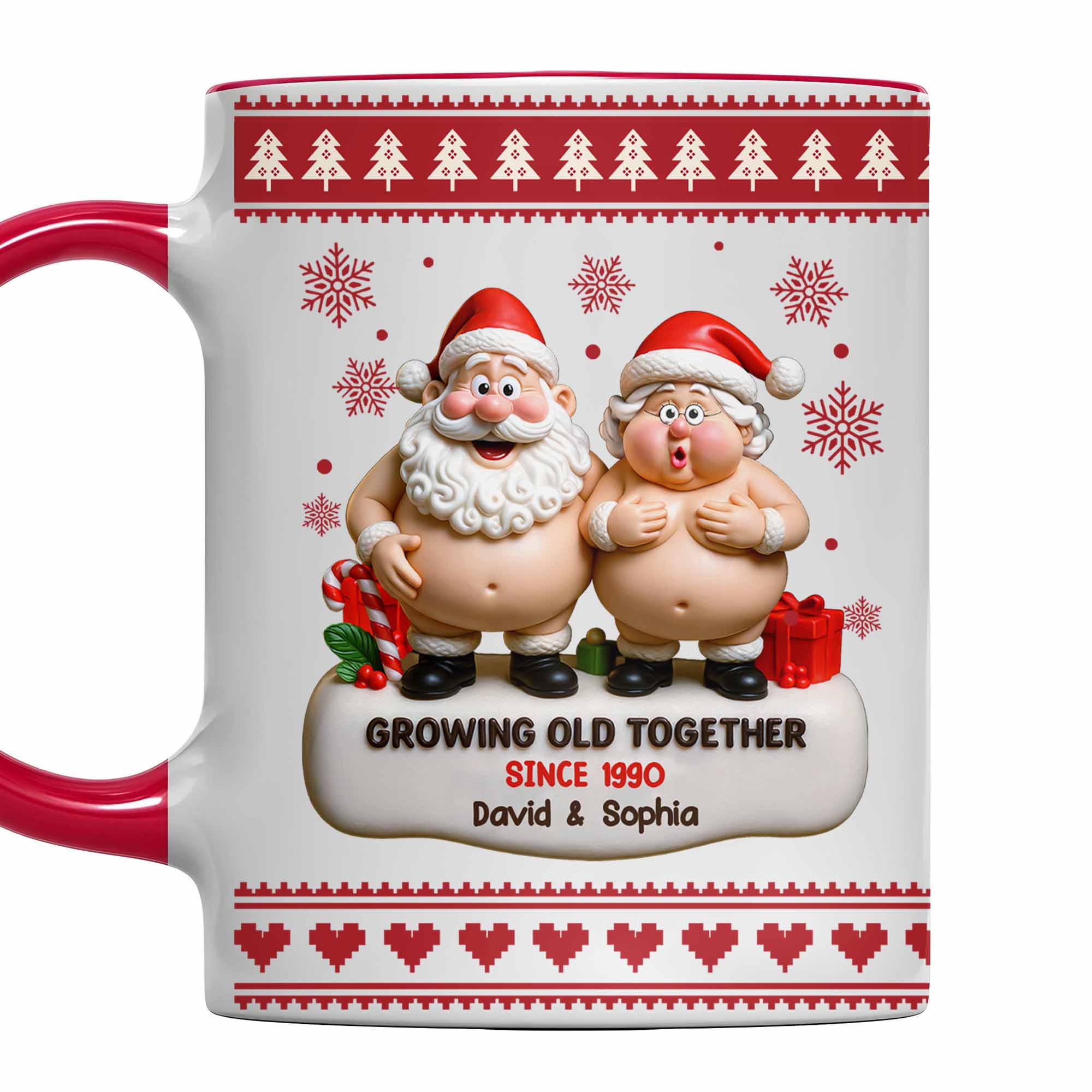 Personalized Growing Old Together Accent Mug Christmas Themed Coffee Cup Couples Gifts - Image 5