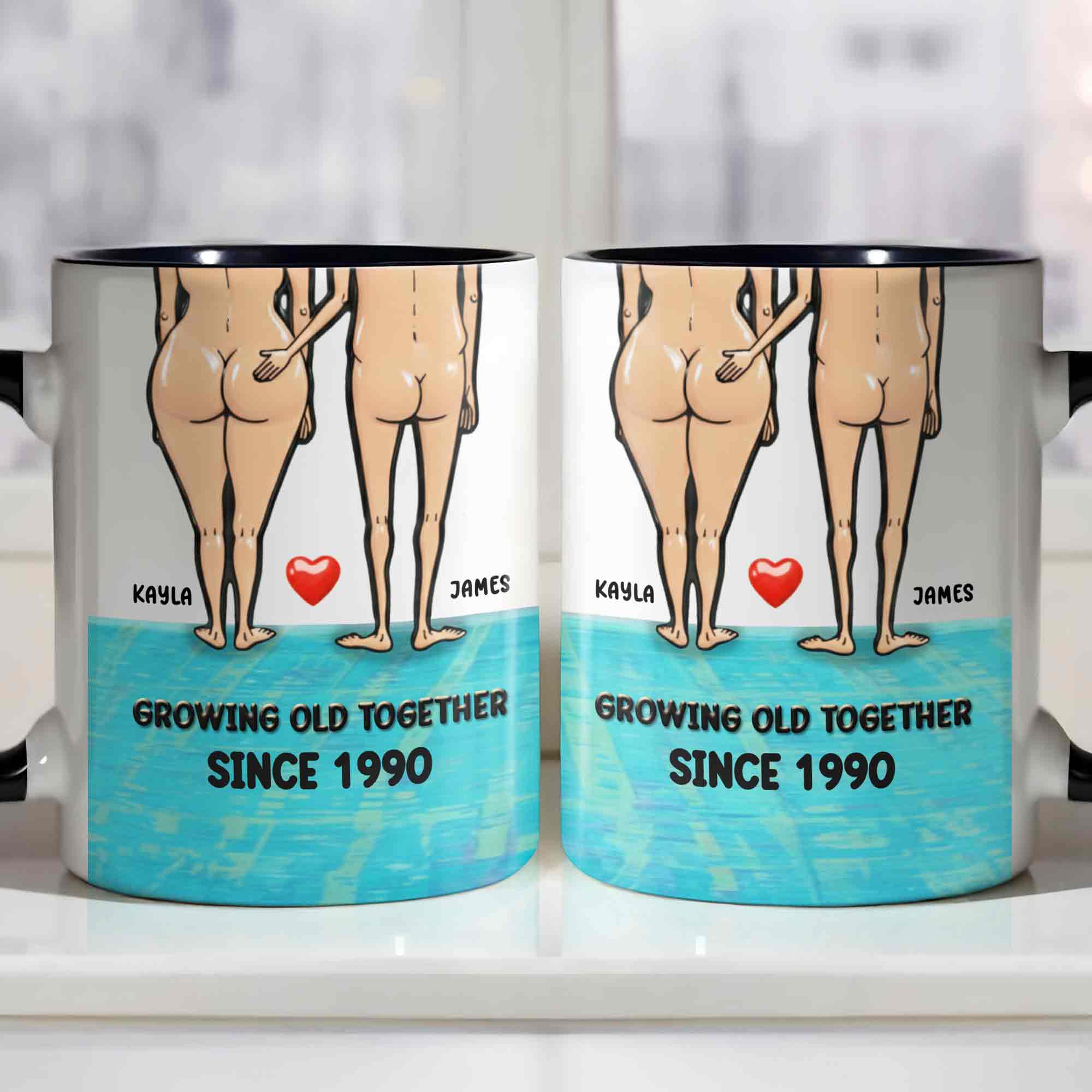 Personalized Growing Old Together Accent Mug Funny Gifts For Couples