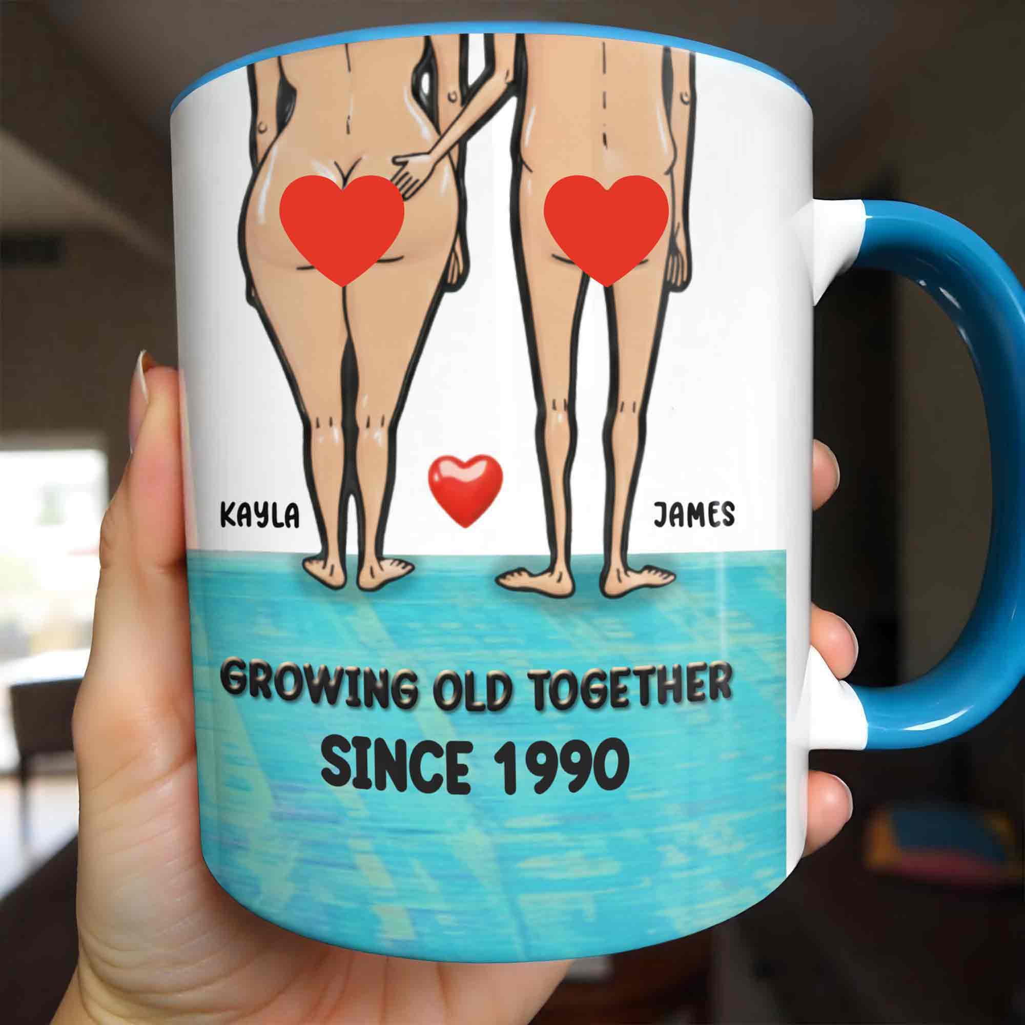 Personalized Growing Old Together Accent Mug Funny Gifts For Couples - Image 2
